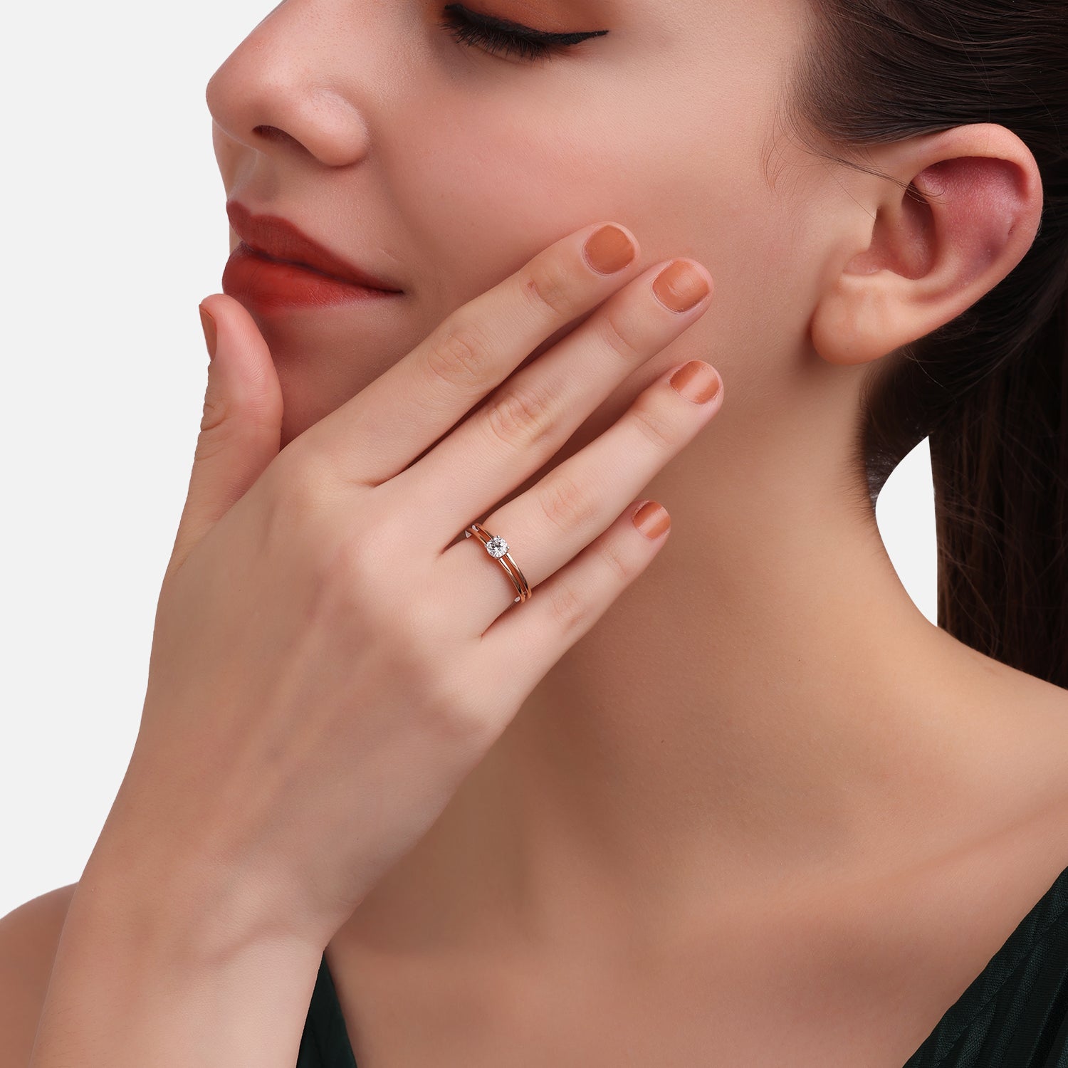 Lab Grown 0.310 Carat Round Brilliant Diamond Solitaire Ring in 18 Karat Rose Gold | SKU : 0005145850