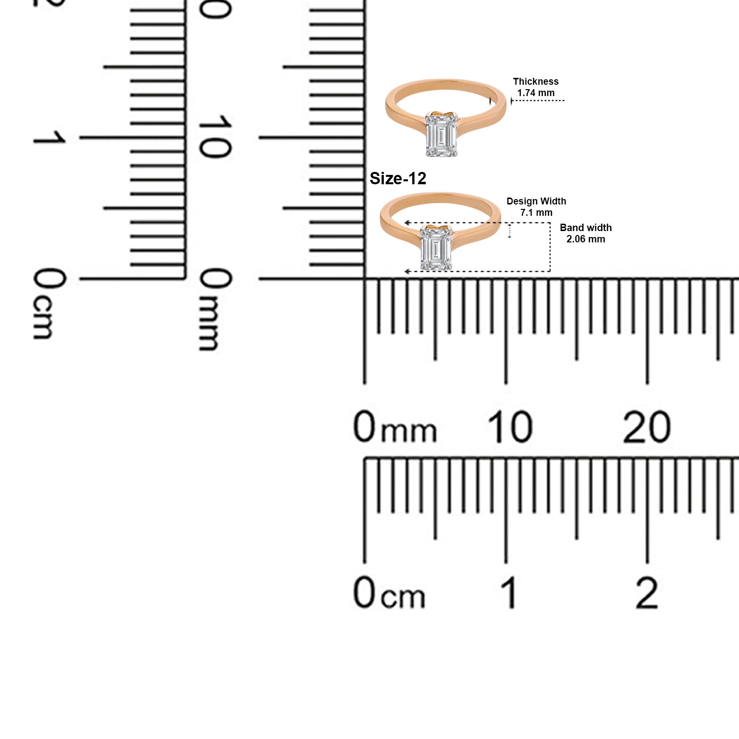 Lab Grown 1.090 Carat Emerald Cut Diamond Solitaire Ring in 18 Karat Rose Gold | SKU : 0005149773