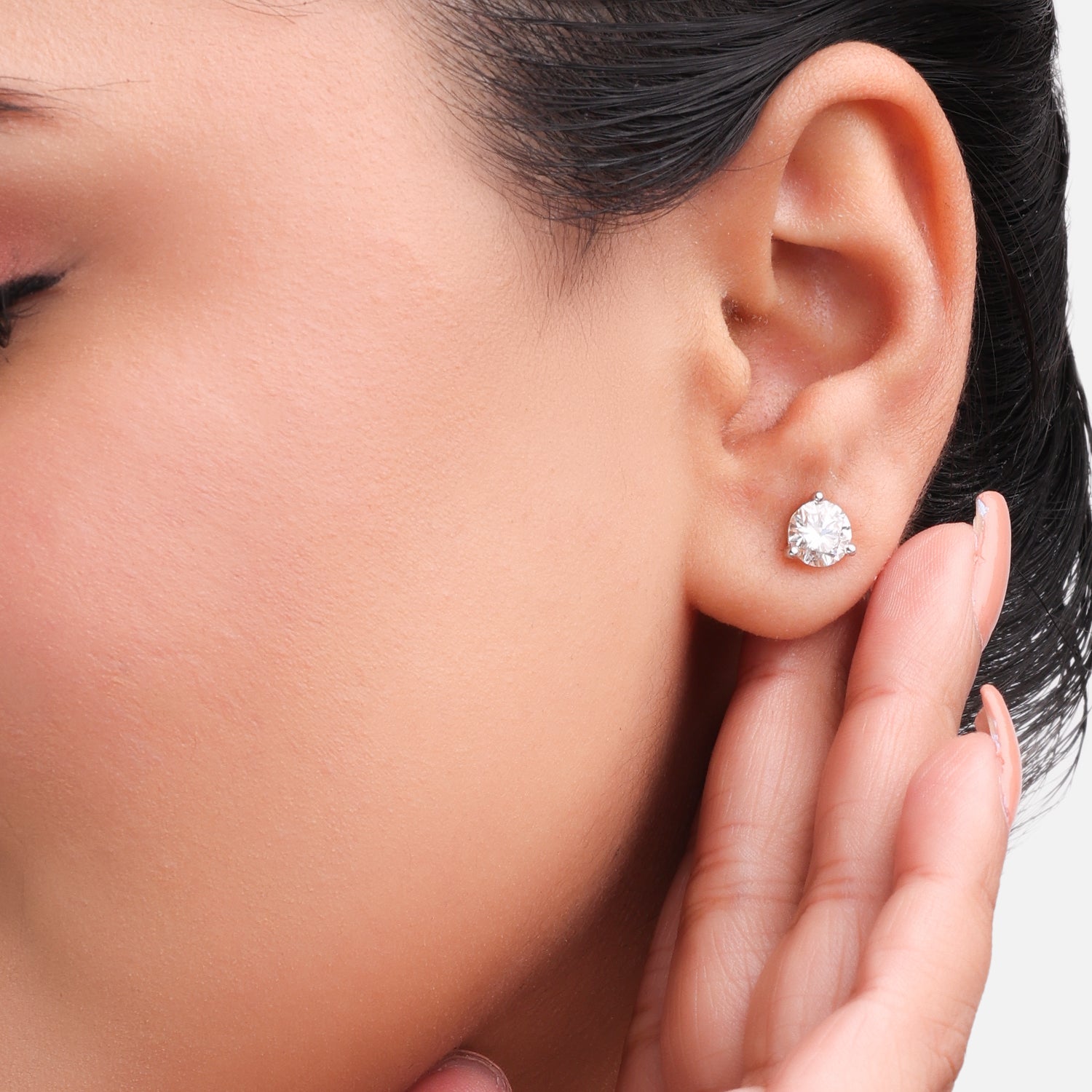 Lab Grown 4.12 Carat Round Brilliant Diamond Stud Earrings in 18 Karat Rose Gold | SKU : 0005173167