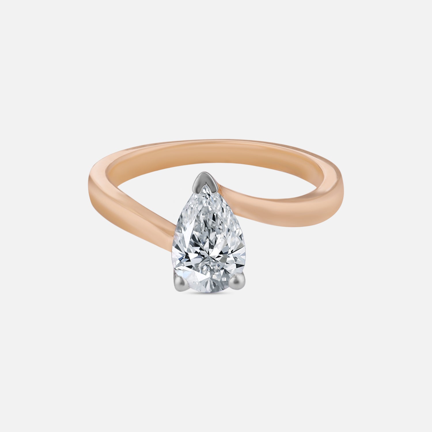 Lab Grown 1.070 Carat Pear Cut Diamond Ring in 18 Karat Yellow Gold | SKU : 0005167678