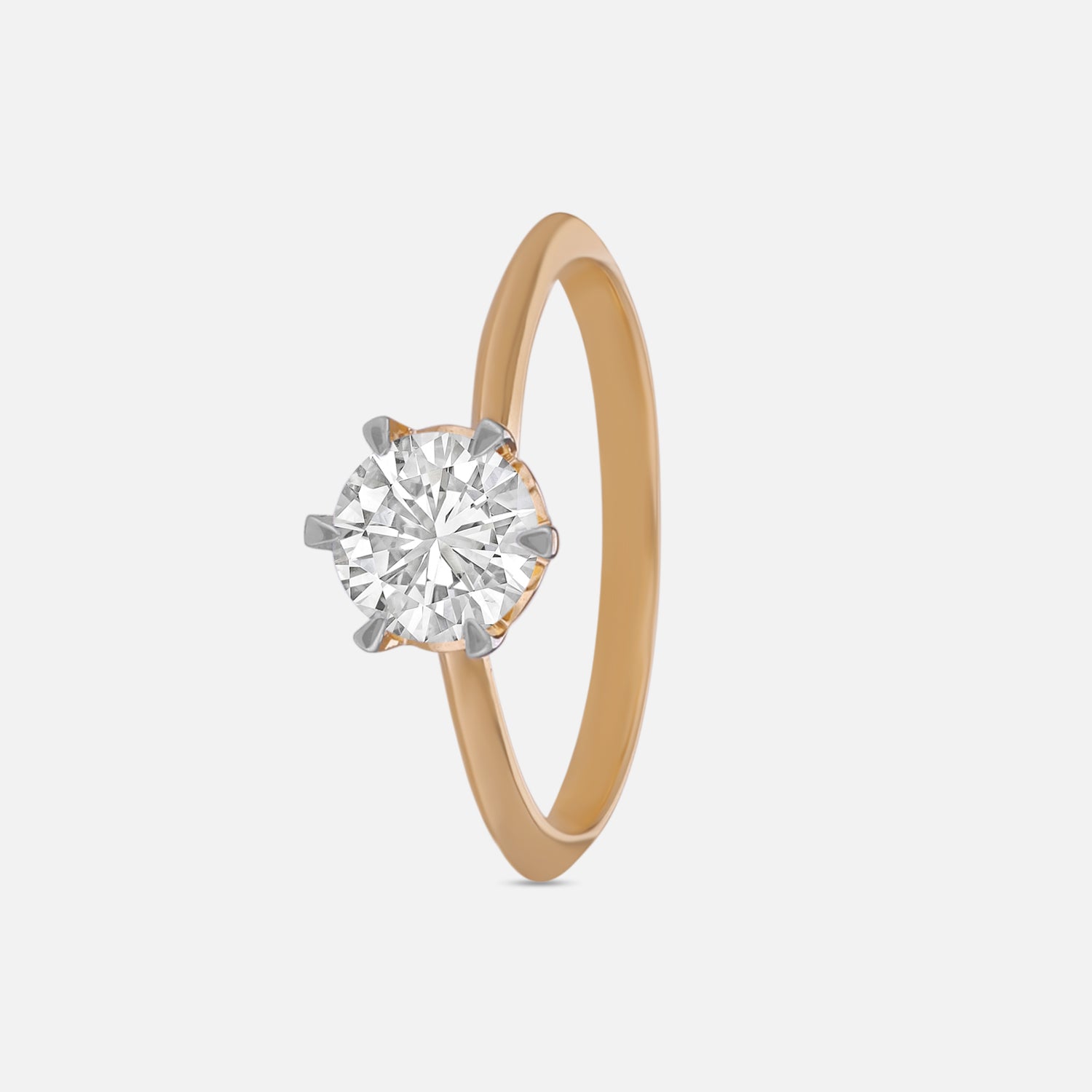 Lab Grown 0.880 Carat Round Brilliant Diamond Ring in 18 Karat Yellow Gold | SKU : 0005167692