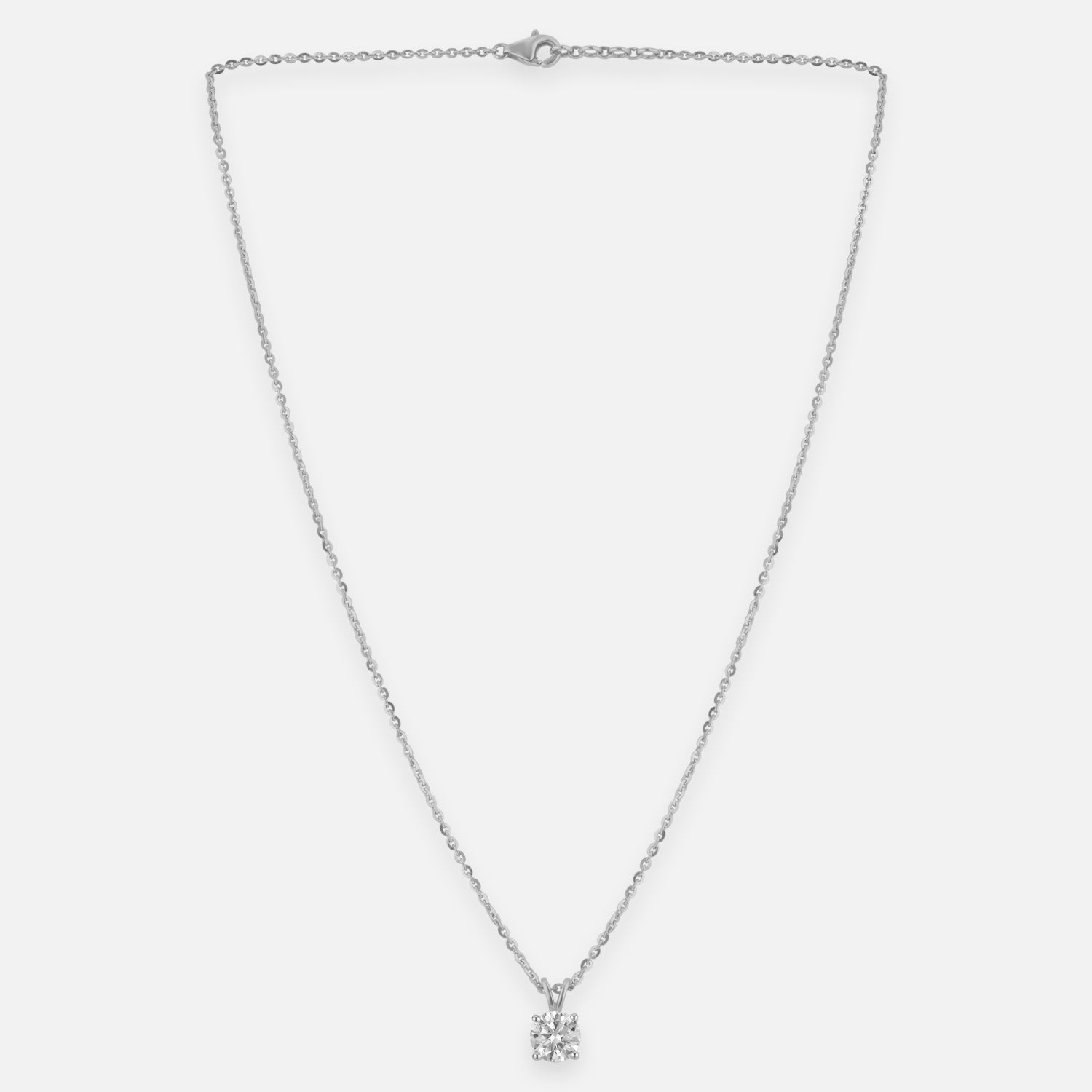 Lab Grown 2.010 Carat Oval Cut Solitaire Pendant in 18 Karat White Gold | SKU : 0005171101