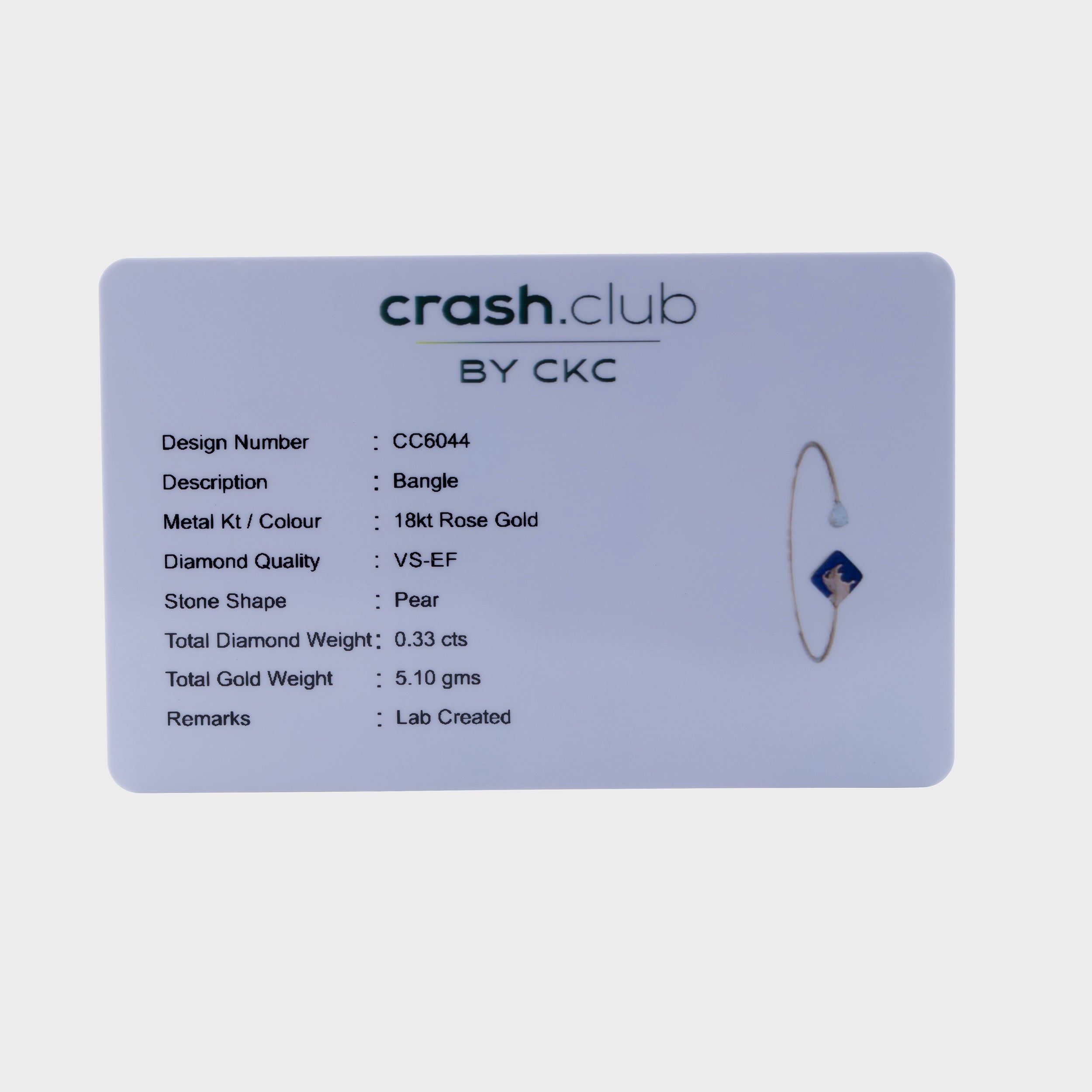Pear Cut 0.33 Carat Blue Rhino Bangle Lab Grown Diamonds | SKU: 0019374024