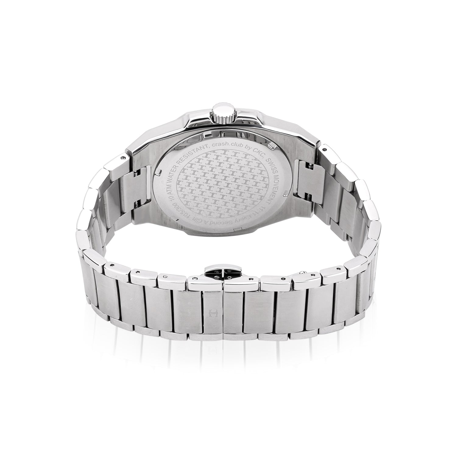 Swiss Movement Octagonal Silver Stainless Steel Watch For Men with Green Dial by Crash | SKU : ACC2408