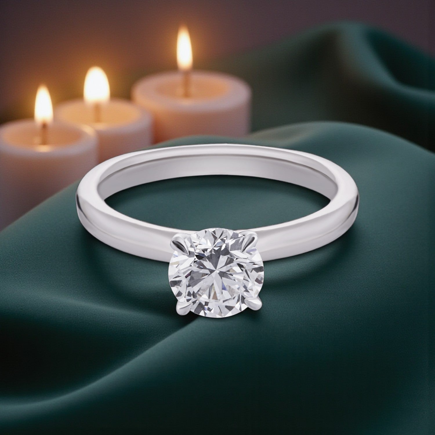 Timeless Round Brilliant Lab-Grown Diamond Solitaire Ring in White Gold | SKU : 0004953111