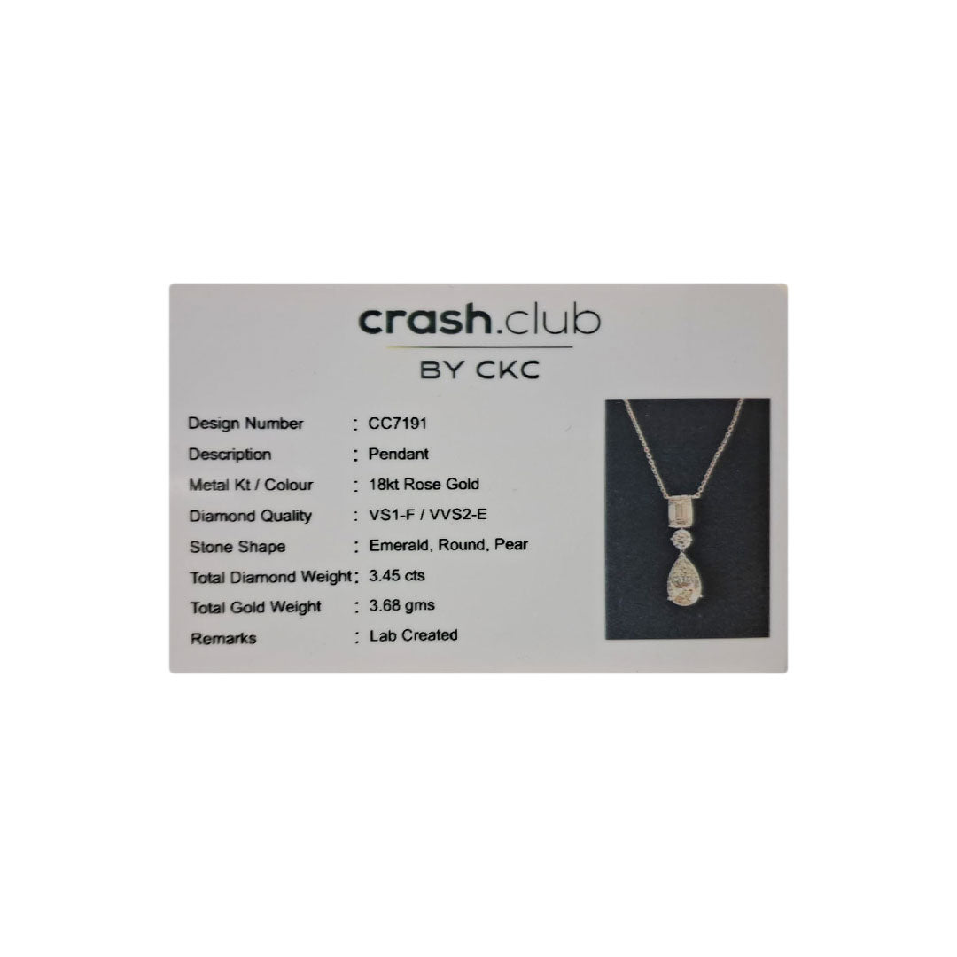Various-Cut 3.46 Carat Triple Lab-Grown Diamond Design Necklace in White Gold | SKU : 0020719463