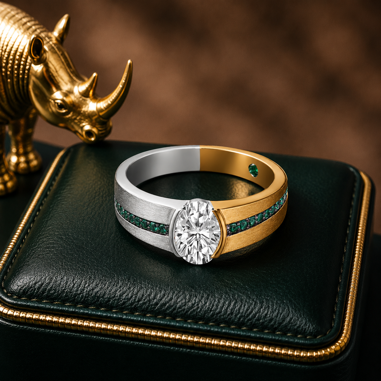 Imperial Dual-Tone Oval Cut Lab-Grown Diamond Men's Ring | SKU: 0006503888