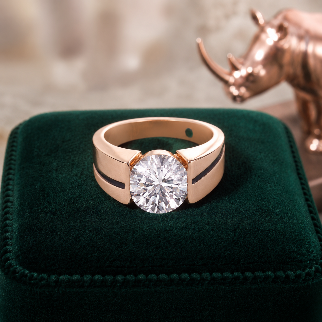 Lab Grown Solitaire Round Cut Diamond Ring in Gold | SKU: 0006494117