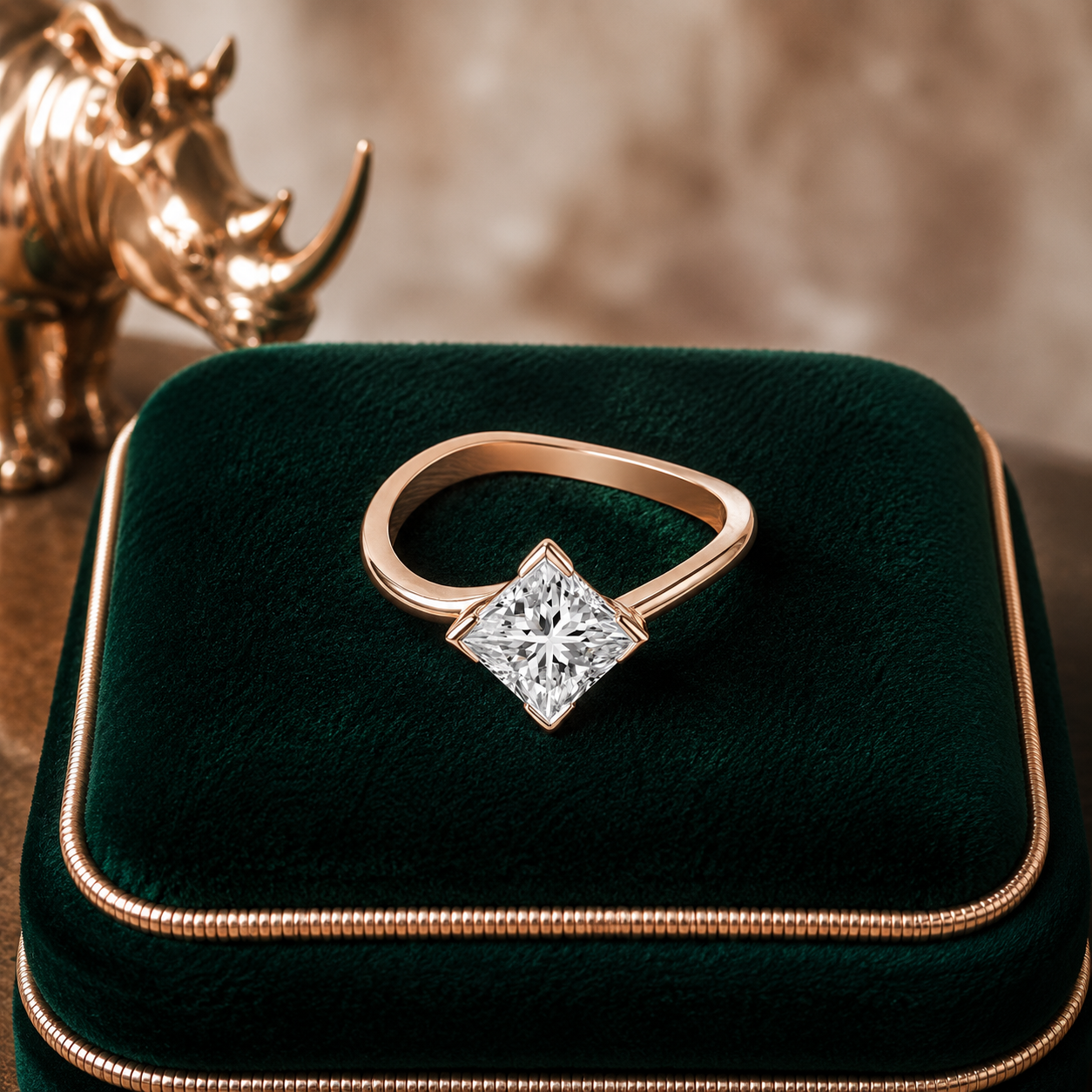 Elegant Princess Cut Lab Grown Diamond Solitaire Ring | SKU: 0006497996