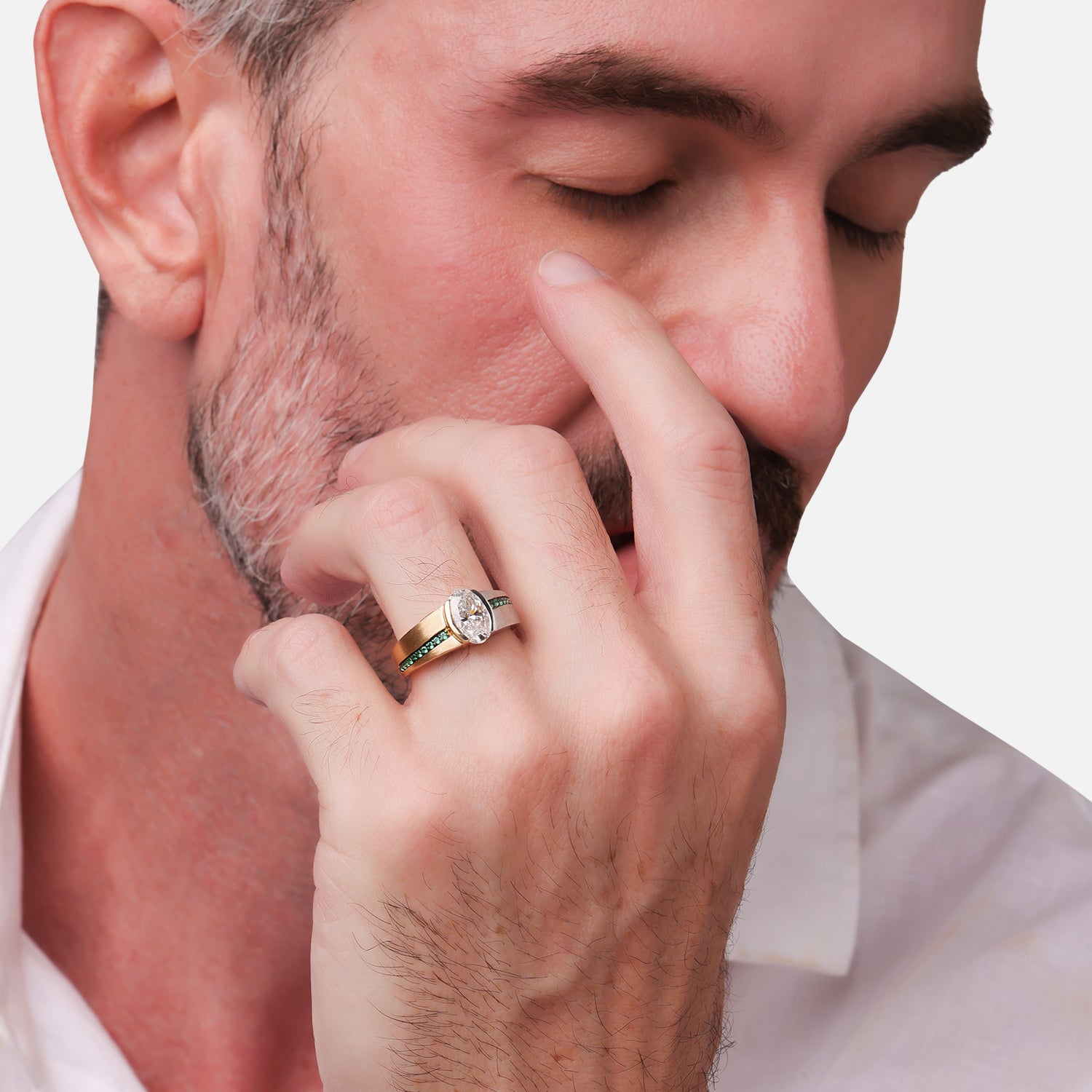 Two-Tone Oval Brilliant Cut Lab Grown Diamond Ring | SKU: 0006494155