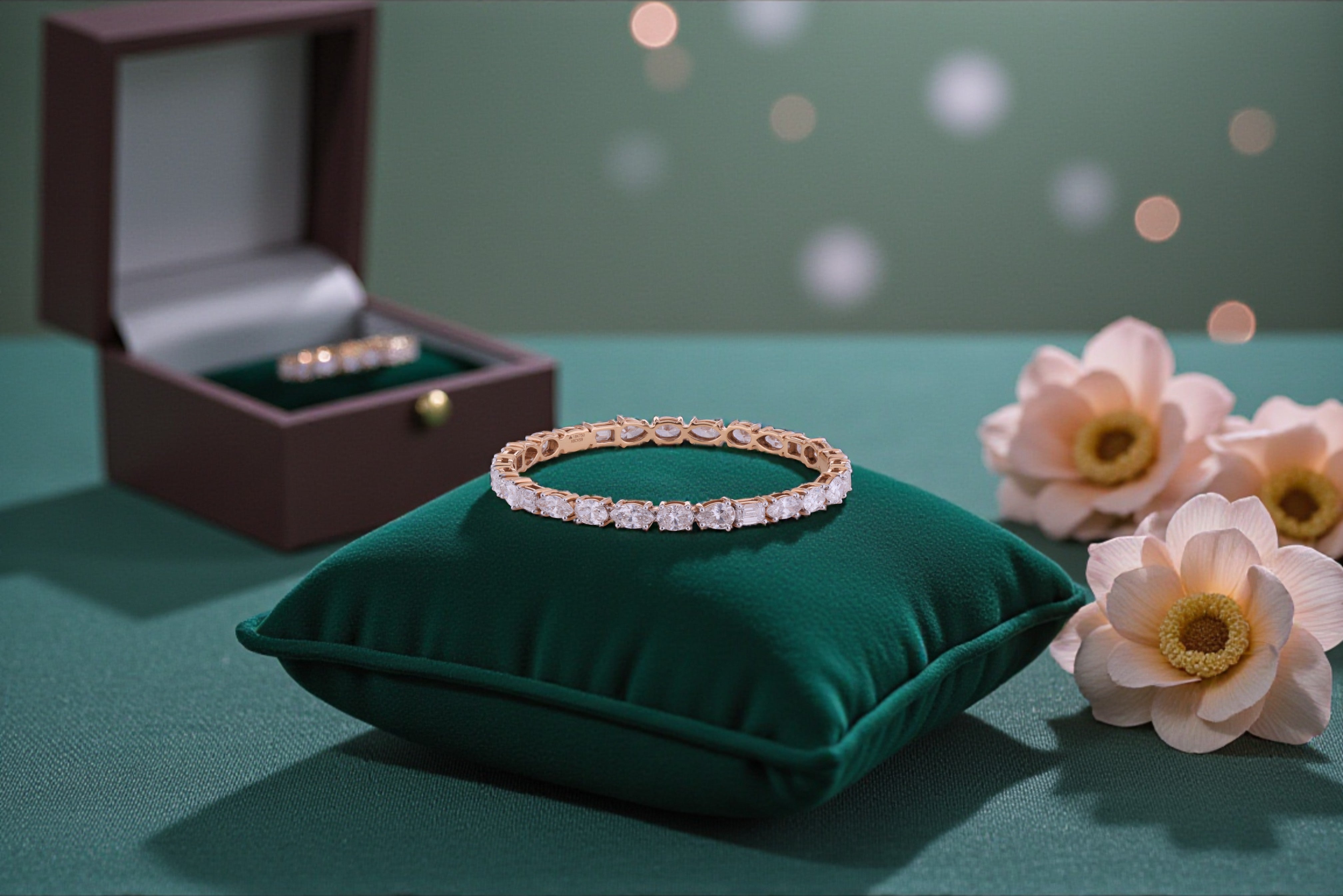 Radiant Symphony Lab Grown Diamond Bangle in 18K Rose Gold | SKU : 0004677215