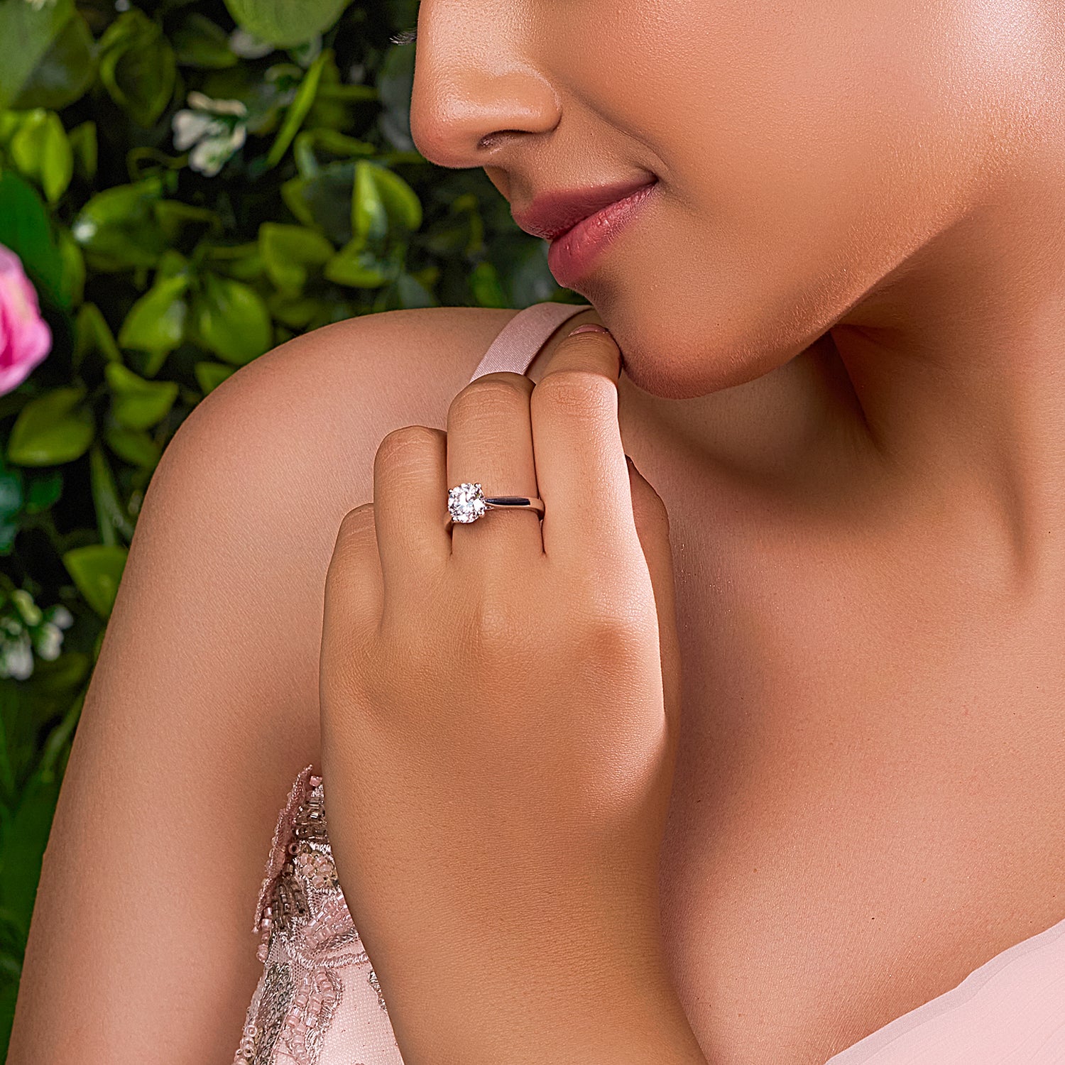 Aurora Lab Grown Diamond Solitaire Ring in White Gold | SKU : 0004952992