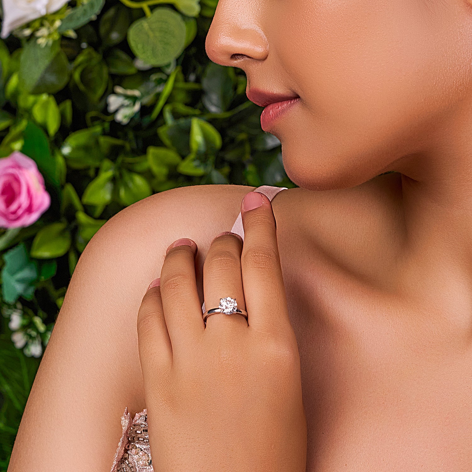 Luna Solitaire Lab Grown Diamond Ring in White Gold | SKU : 0004953418