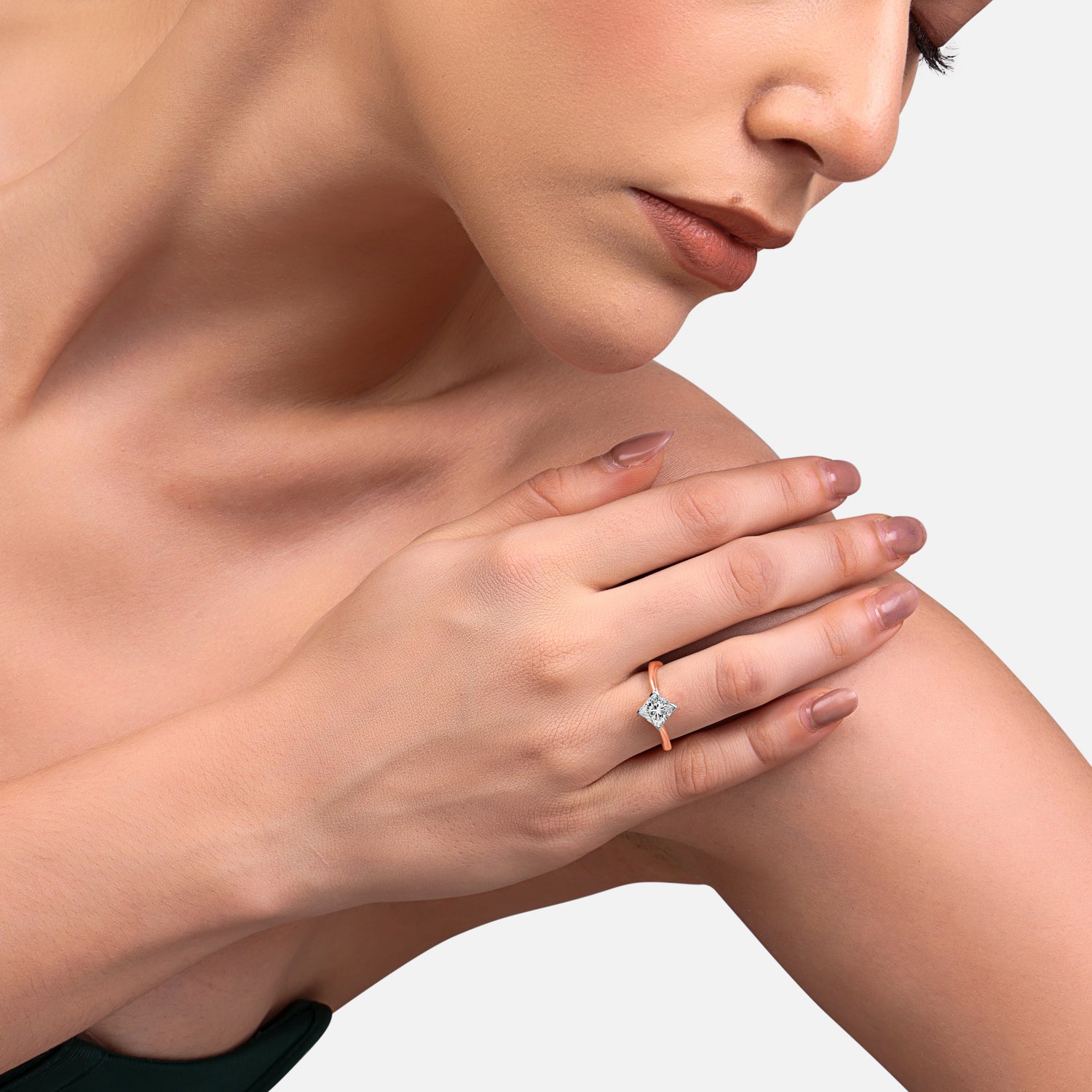 Elegant Princess Cut Lab Grown Diamond Solitaire Ring | SKU: 0006497996
