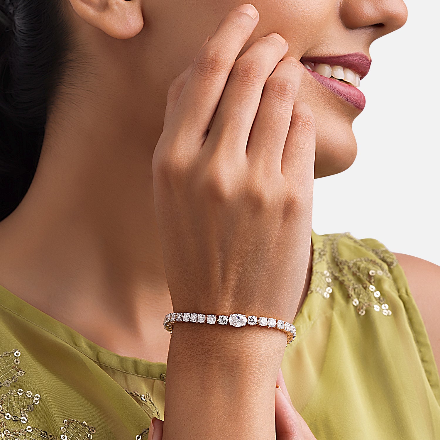 Timeless Radiance Lab Grown Diamond Tennis Bracelet in 18K Yellow Gold | SKU : 0004953272
