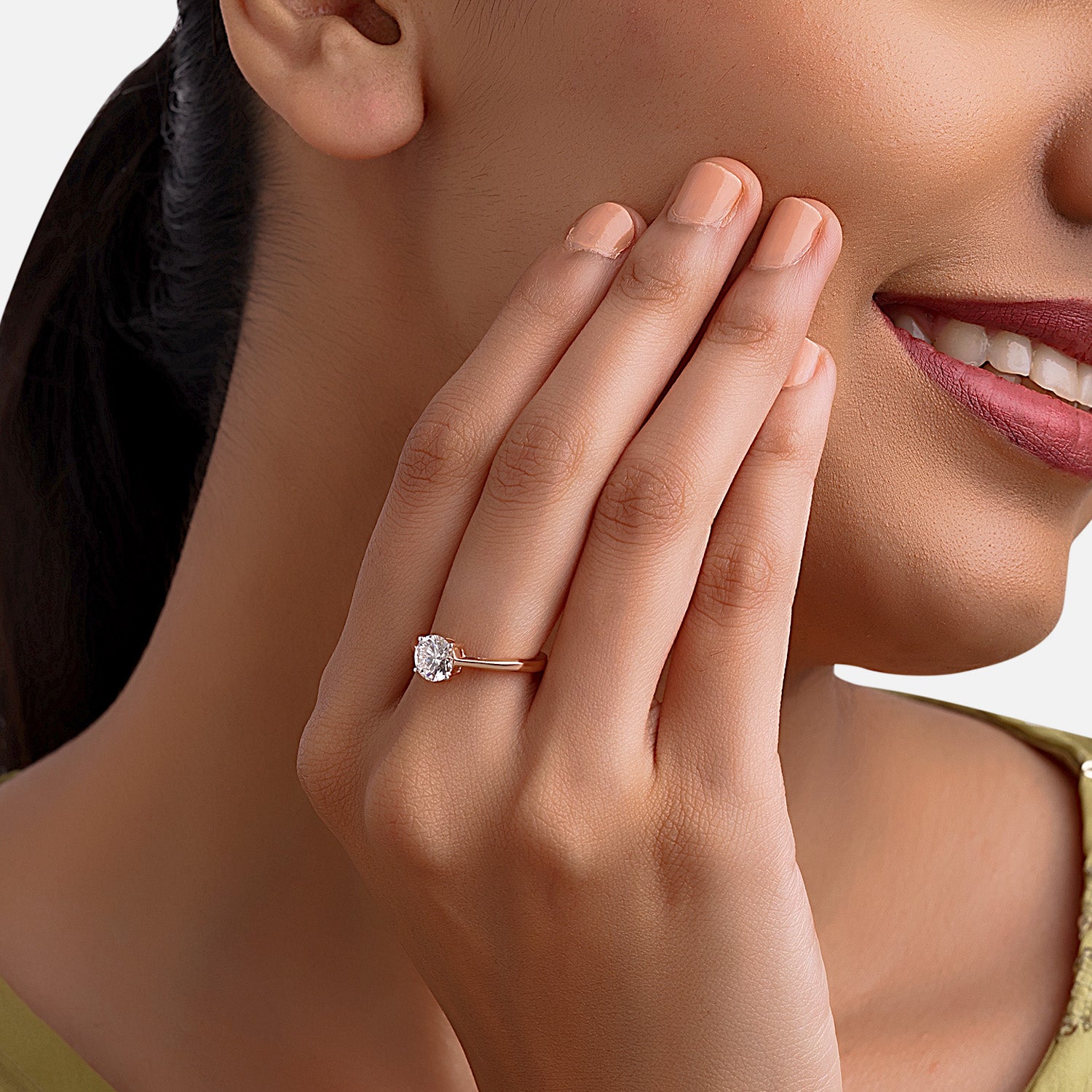 Eternal Blush Lab-Grown Diamond Solitaire Ring in 18K Rose Gold | SKU : 0004952619