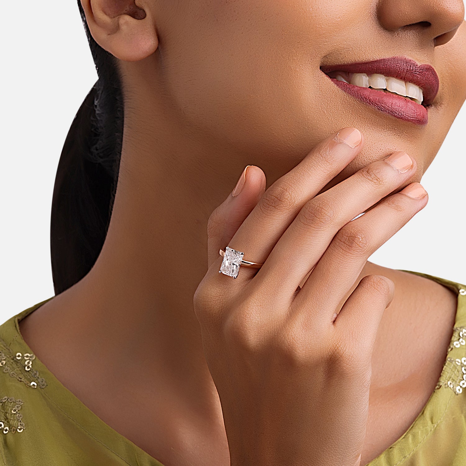 Radiant Dream Lab Grown Diamond Ring in Rose Gold | SKU : 0004953906