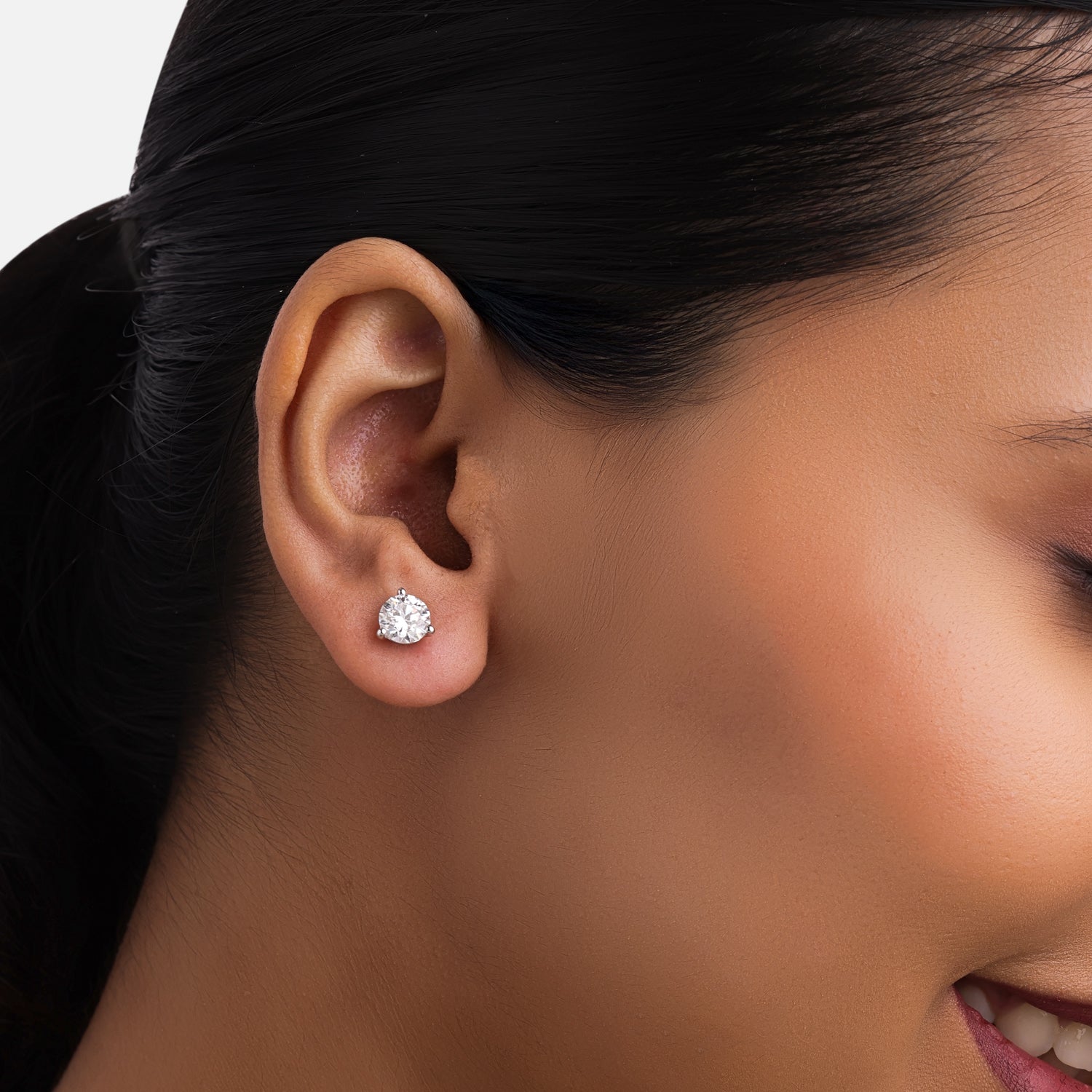 Classic Brilliance Lab Grown Diamond Stud Earrings in 18K White Gold | SKU : 0004953470