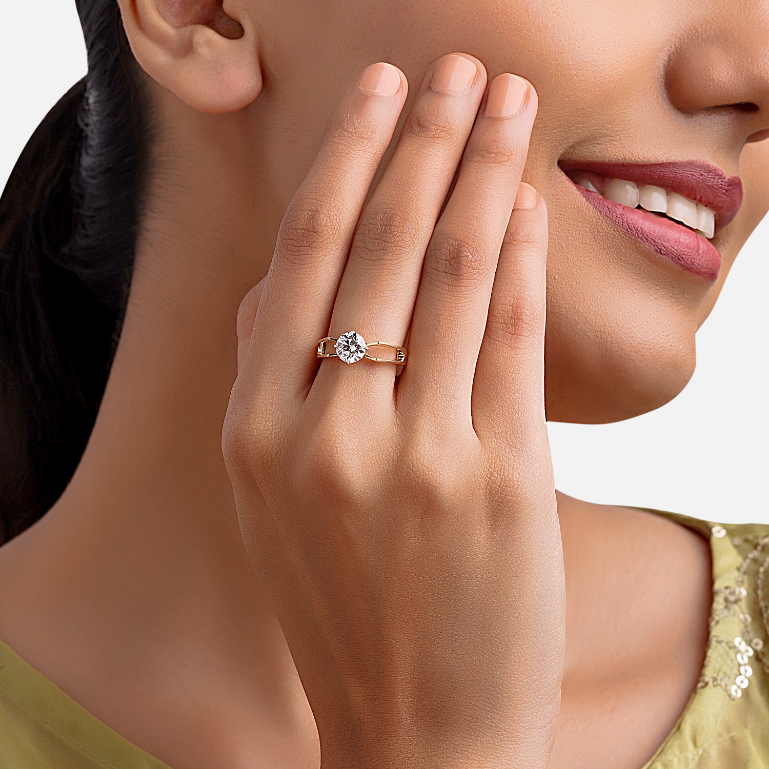 Golden Horizon Lab Grown Solitaire Diamond Ring in Yellow Gold | SKU : 0004952749