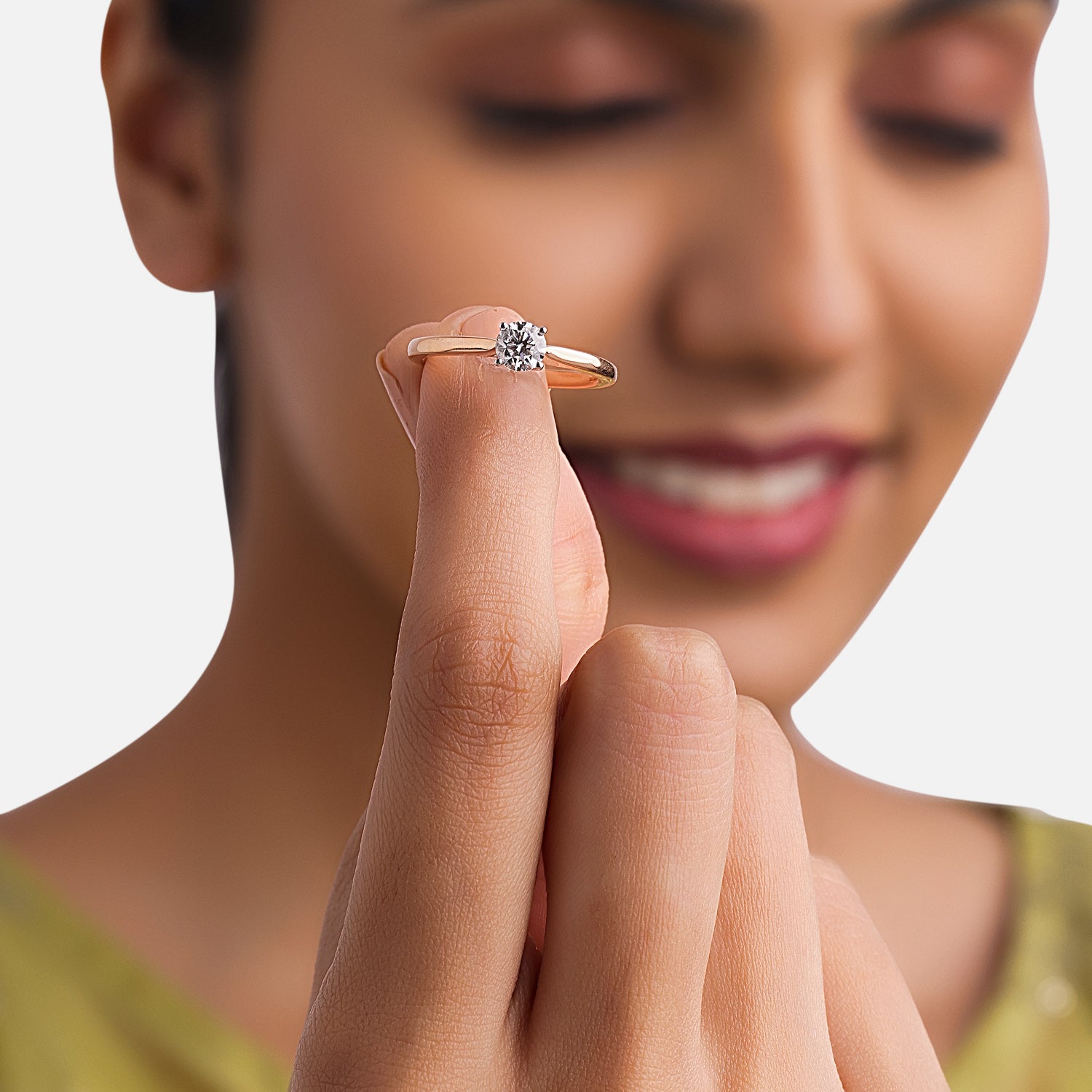 Aurora Grace Lab Grown Solitaire Diamond Ring in Rose Gold | SKU : 0004953425