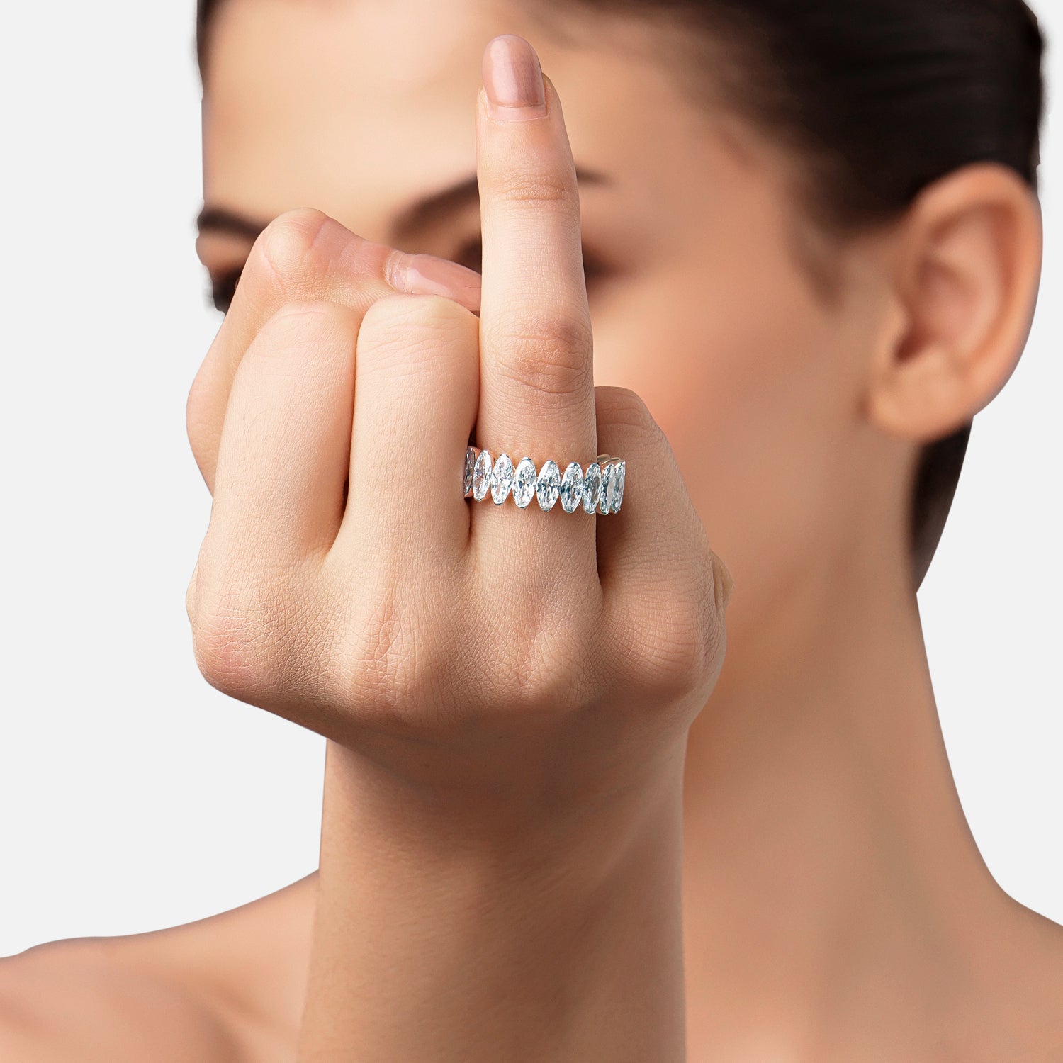 Luxury Marquise Cut Lab Grown Diamond Eternity Band | SKU: 0006495954