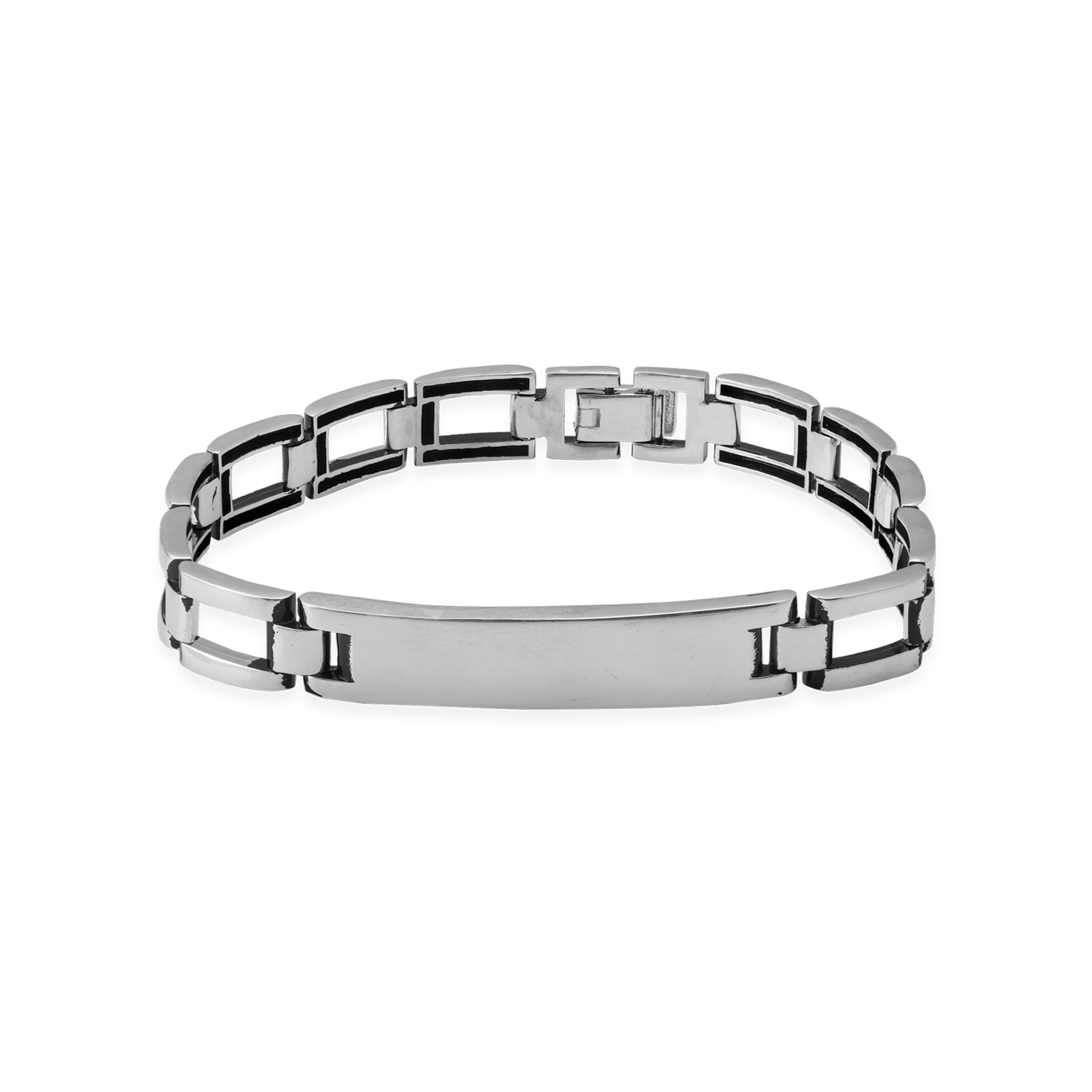 Modern Armor: Oxidized Silver Box-Chain Bracelet | SKU: 0018200416 - crash.club by CKC