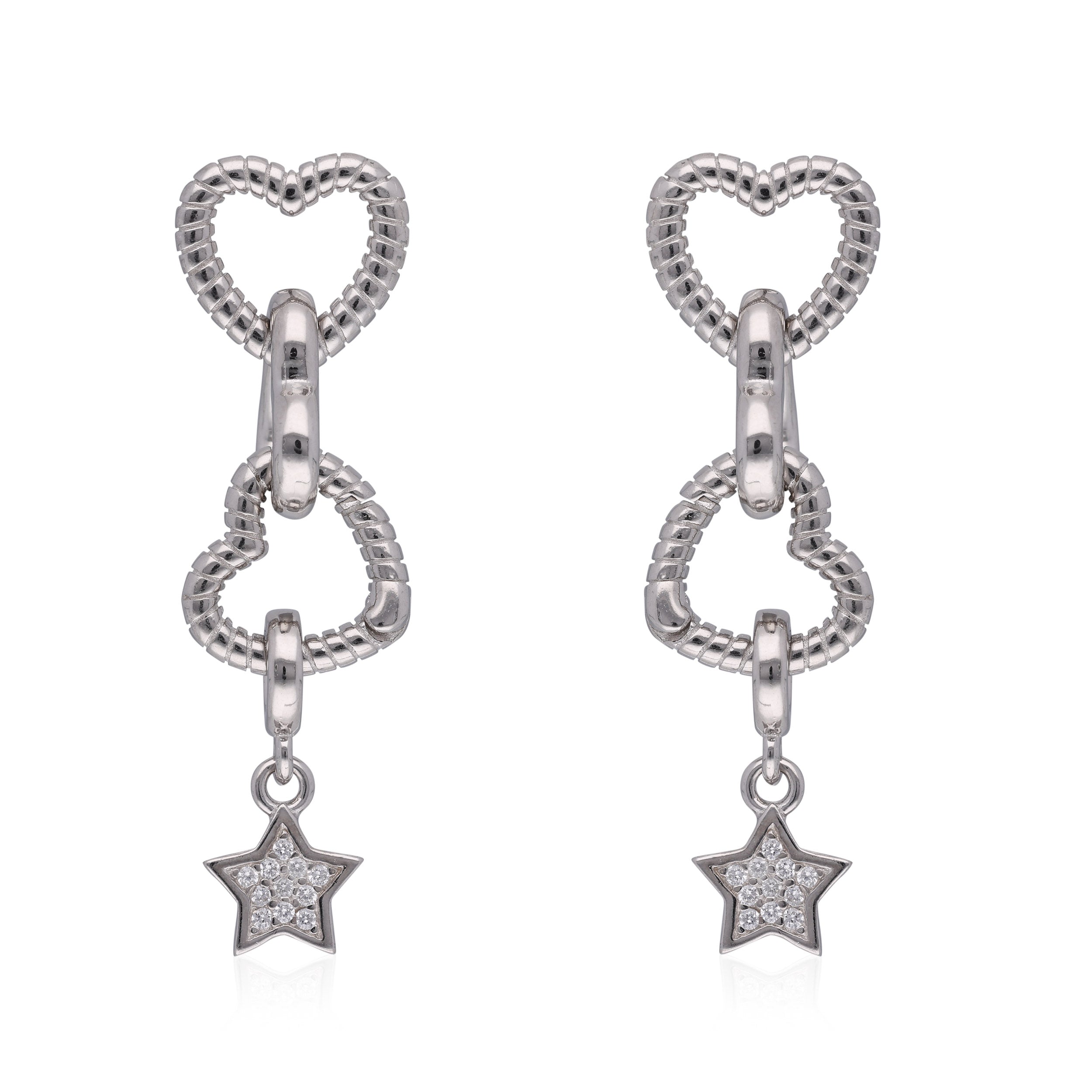 Chic Contours: Heart and Drop Earrings | SKU: 0002930718, 0002930688 - crash.club by CKC