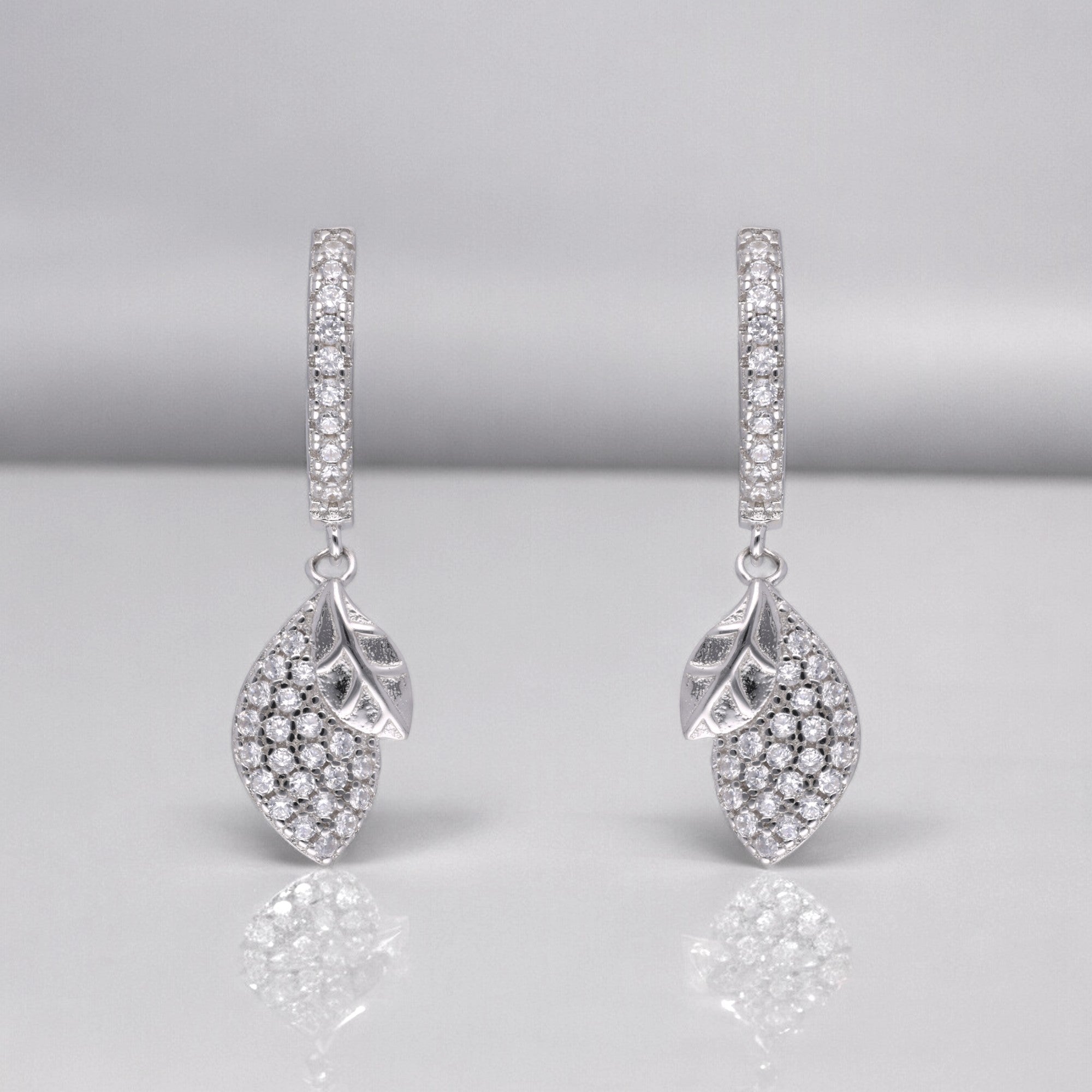 Pave Diamond Leaf Dangle Earrings | SKU : 0003109205, 0003109229, 0003109236, 0003109212, 0003109243