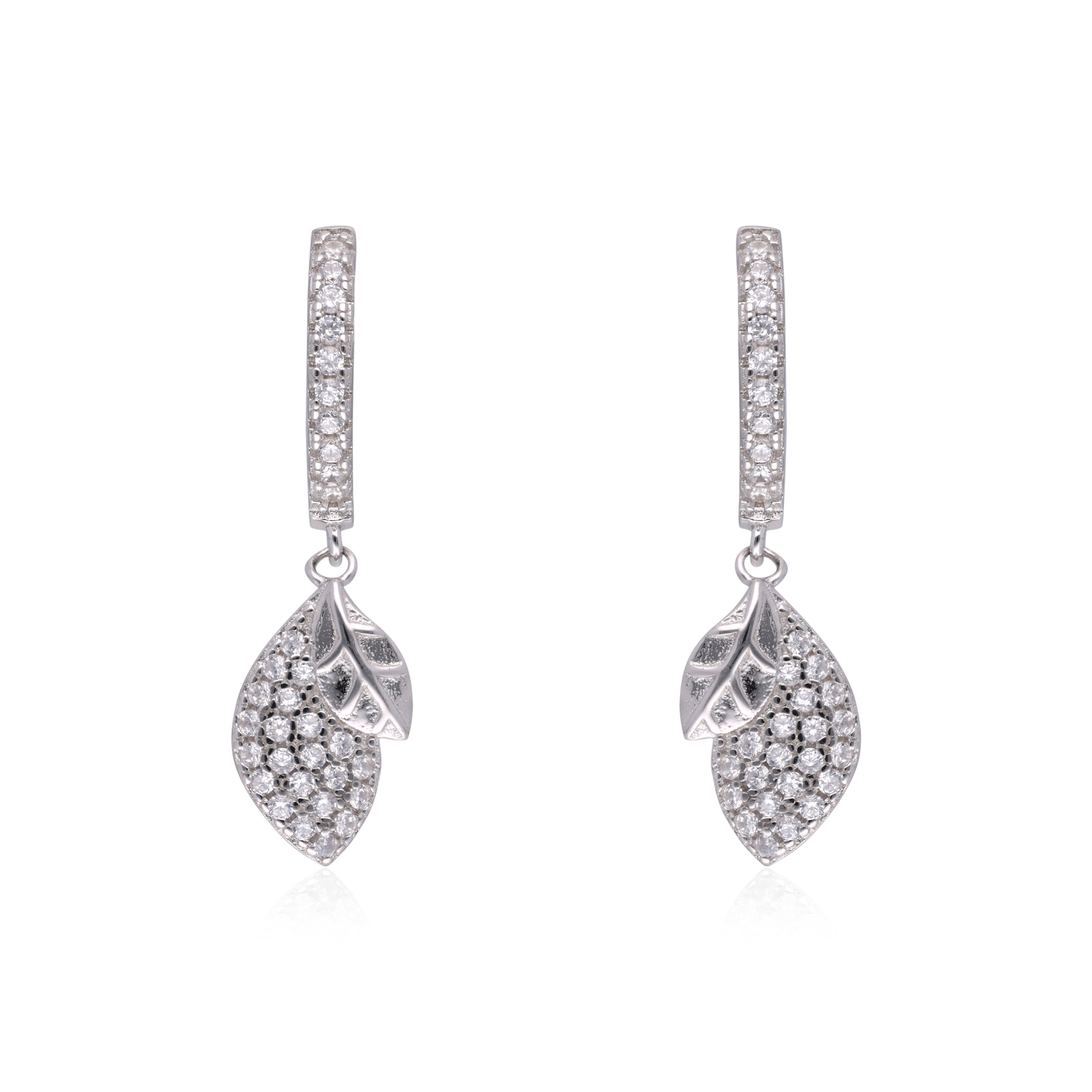 Pave Diamond Leaf Dangle Earrings | SKU : 0003109205, 0003109229, 0003109236, 0003109212, 0003109243