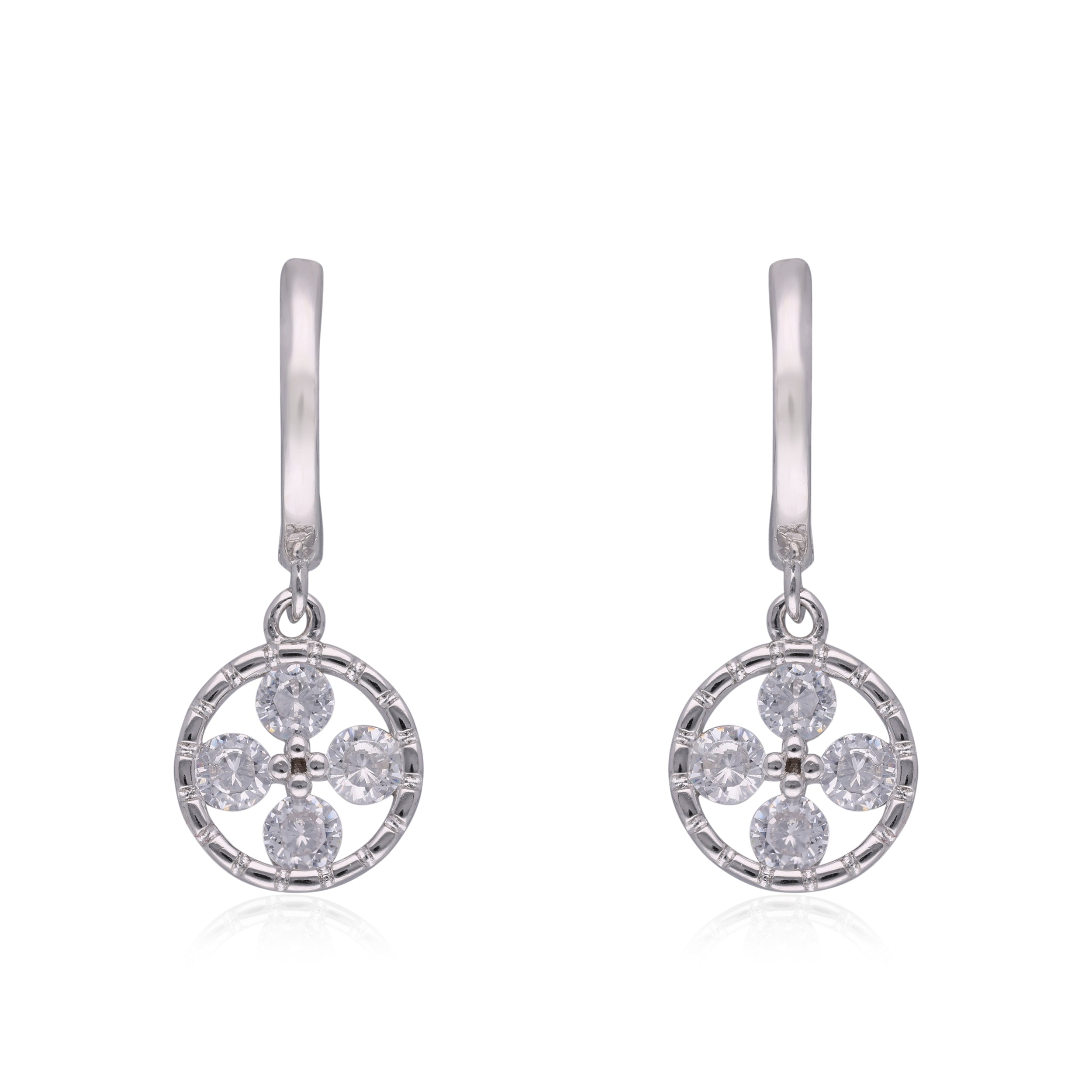 Silver Harmony Circle Diamond Earrings | SKU : 0003109298, 0003109328, 0003109335