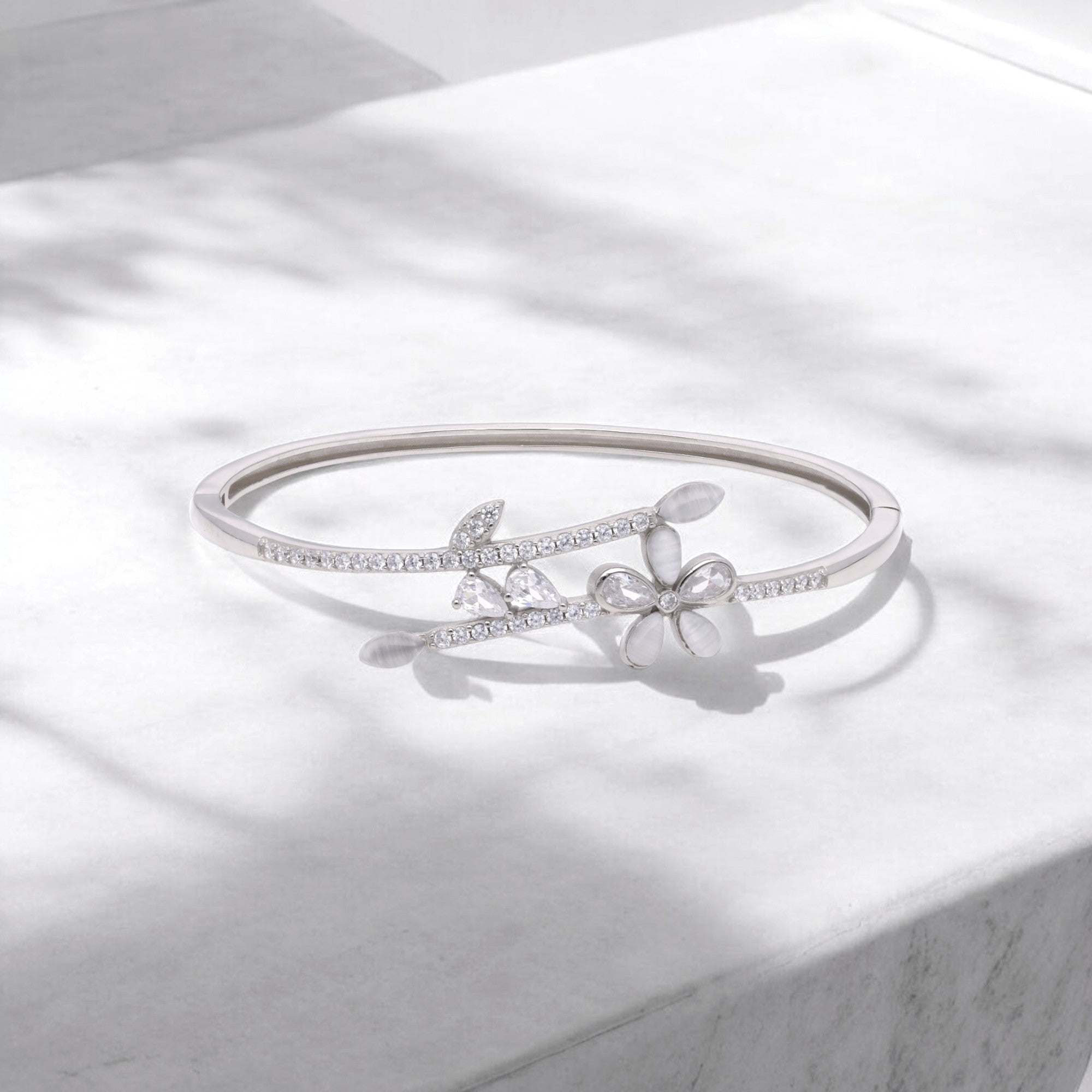 Serenity Petal Diamond Bangle | SKU : 0003109403, 0003109410