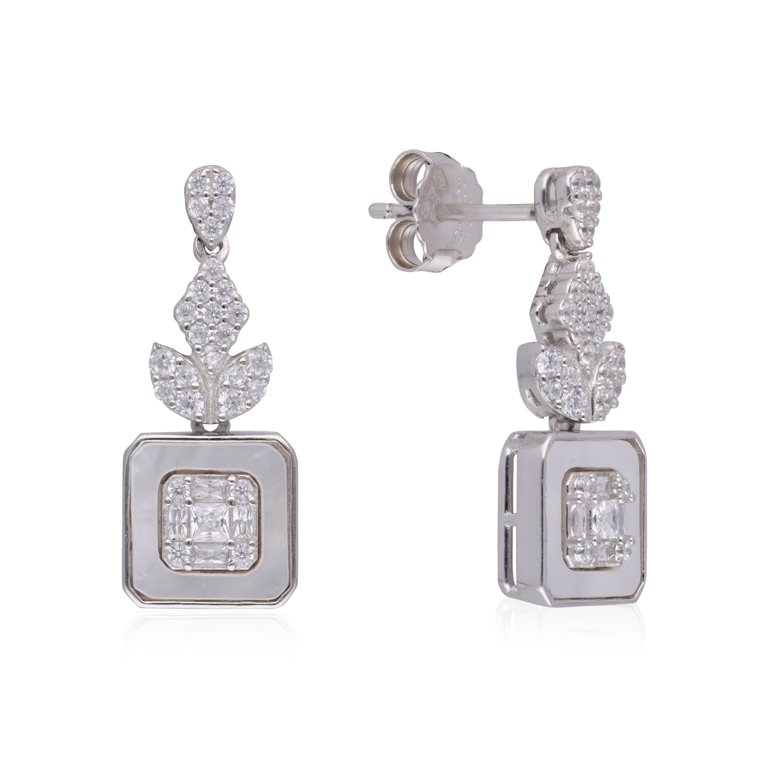 Starry Nights: Sterling Silver Eardrops with Cubic Zirconia | SKU : 0003110317, 0003110270,