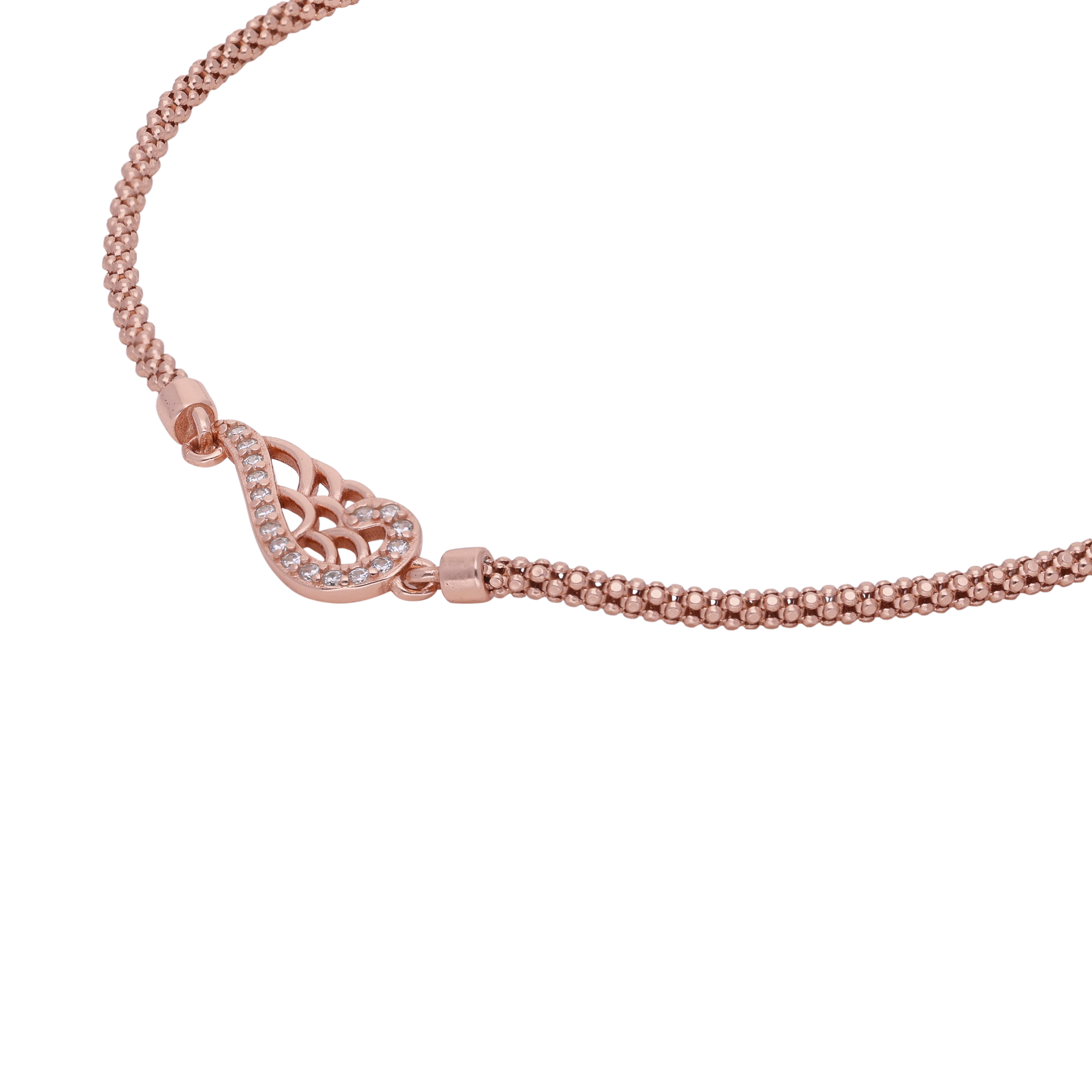 Rose Gold Filigree Heart Bracelet with Diamond Accents | SKU : 0003111703, 0003111666, 0003111659, 0003111642, 0003111710