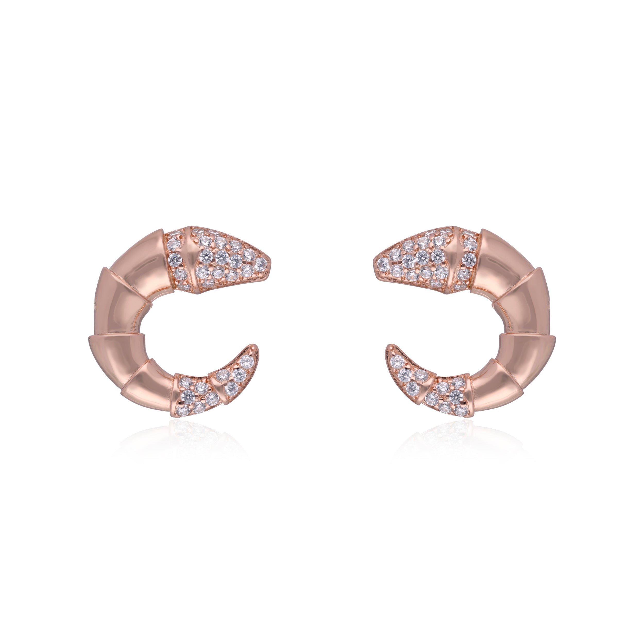 Elegant Serpentine Hoop Earrings with Pave Diamond Accents | SKU : 0003112045, 0003112205, 0003112120, 0003112069