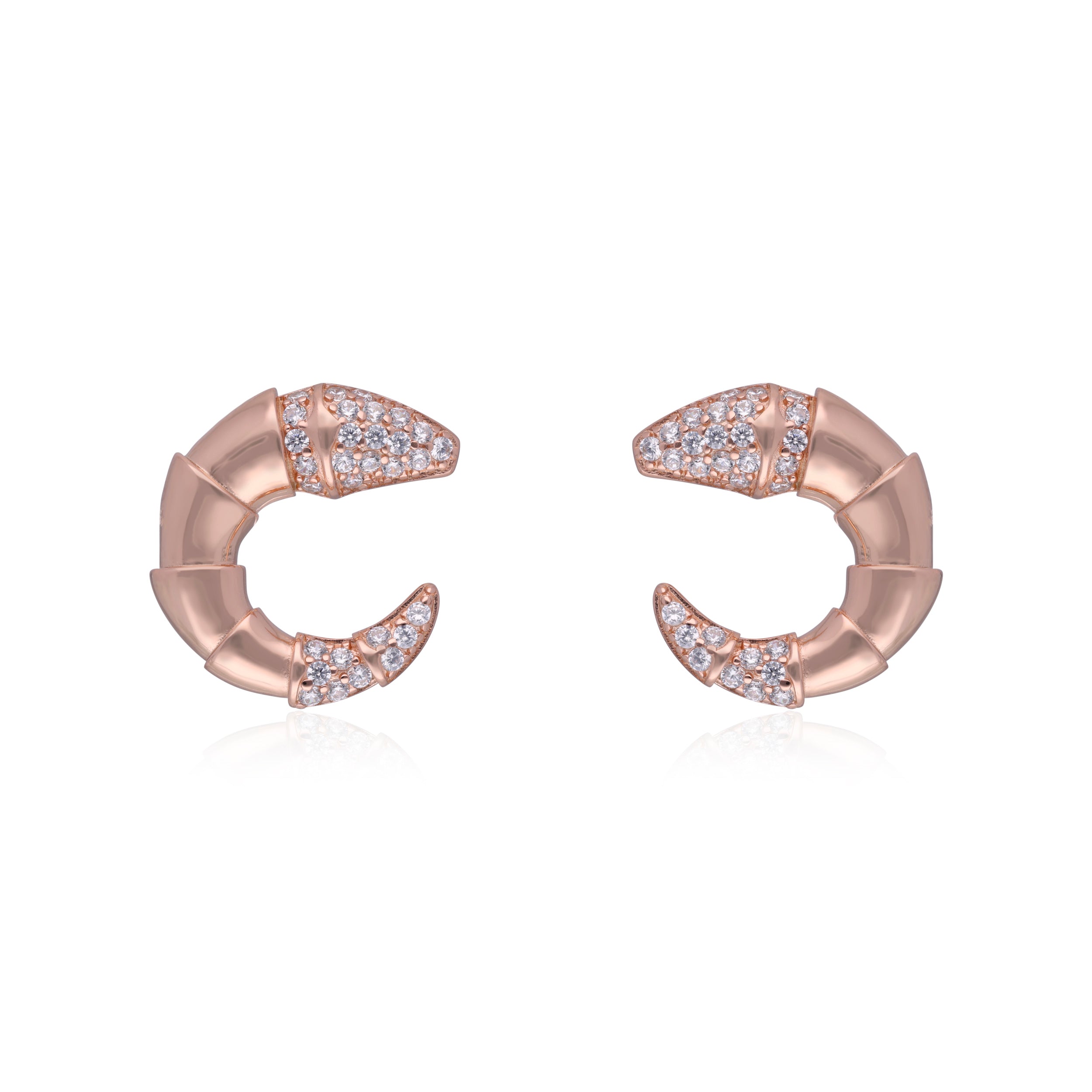 Elegant Serpentine Hoop Earrings with Pave Diamond Accents | SKU : 0003112083, 0003112045, 0003112205, 0003112120, 0003112069