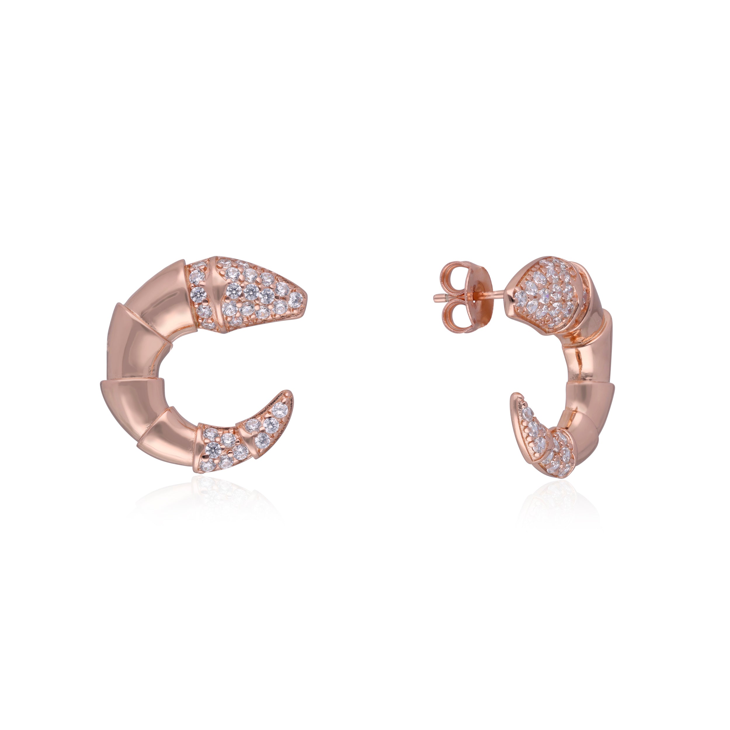 Elegant Serpentine Hoop Earrings with Pave Diamond Accents | SKU : 0003112045, 0003112205, 0003112120, 0003112069