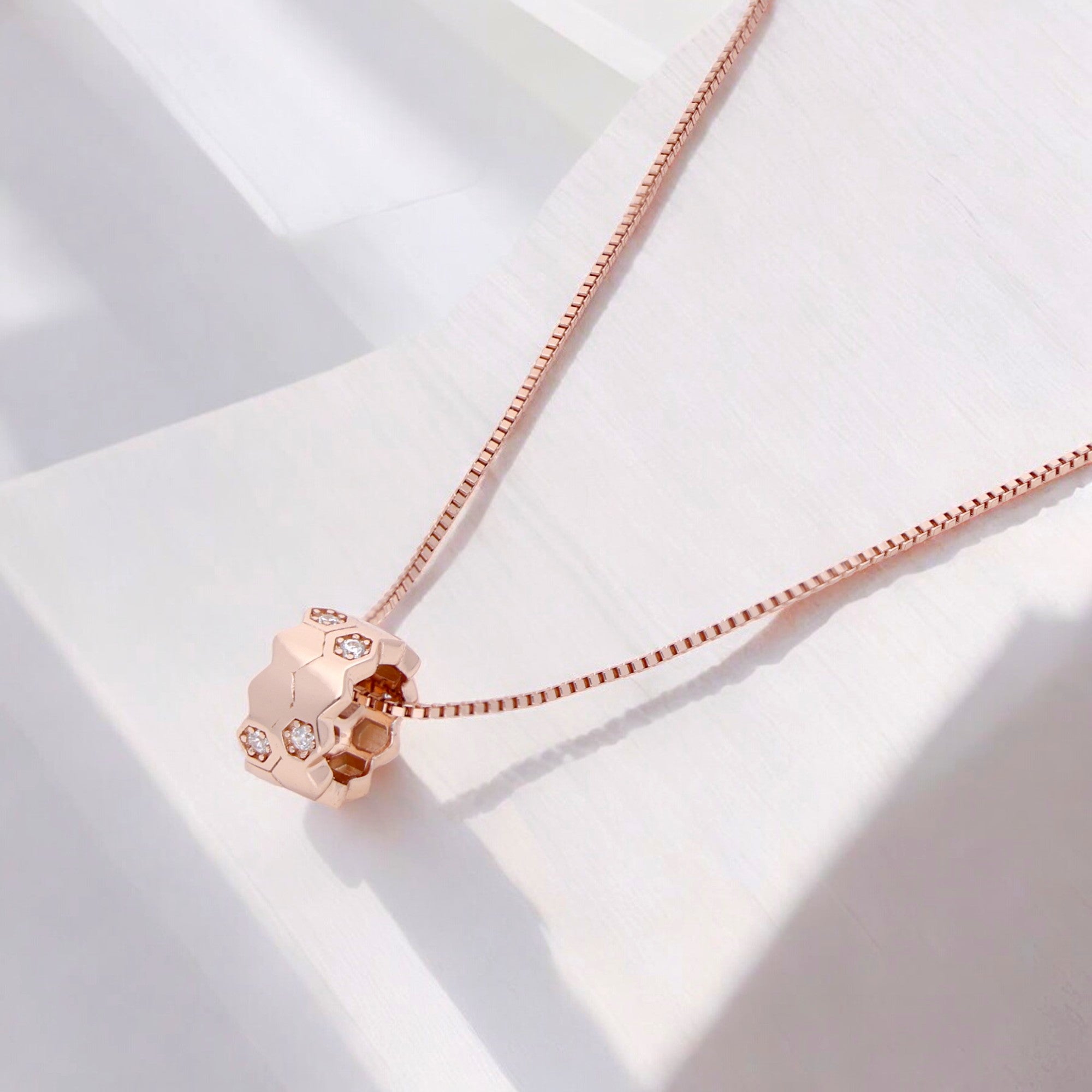 Geometric Rose Gold Pendant with Diamond Embellishments | SKU : 0003112281, 0003112588, 0003112496, 0003112434 , 0003112649