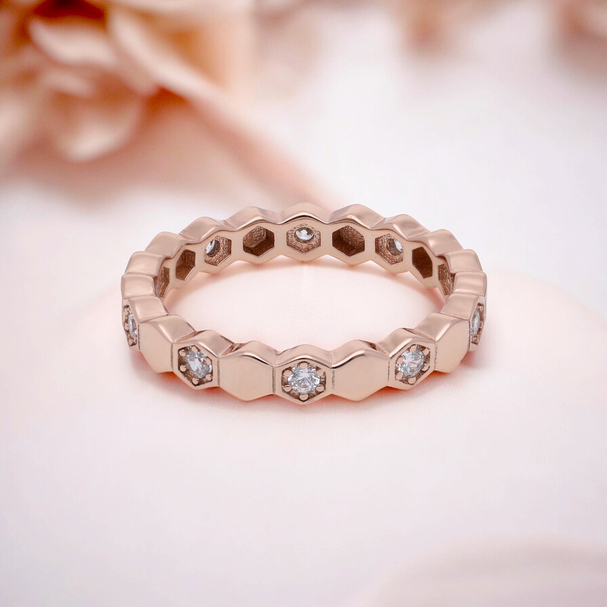 Rose Gold Zigzag Eternity Ring | SKU : 0003112304, 0003112601, 0003112519, 0003112458