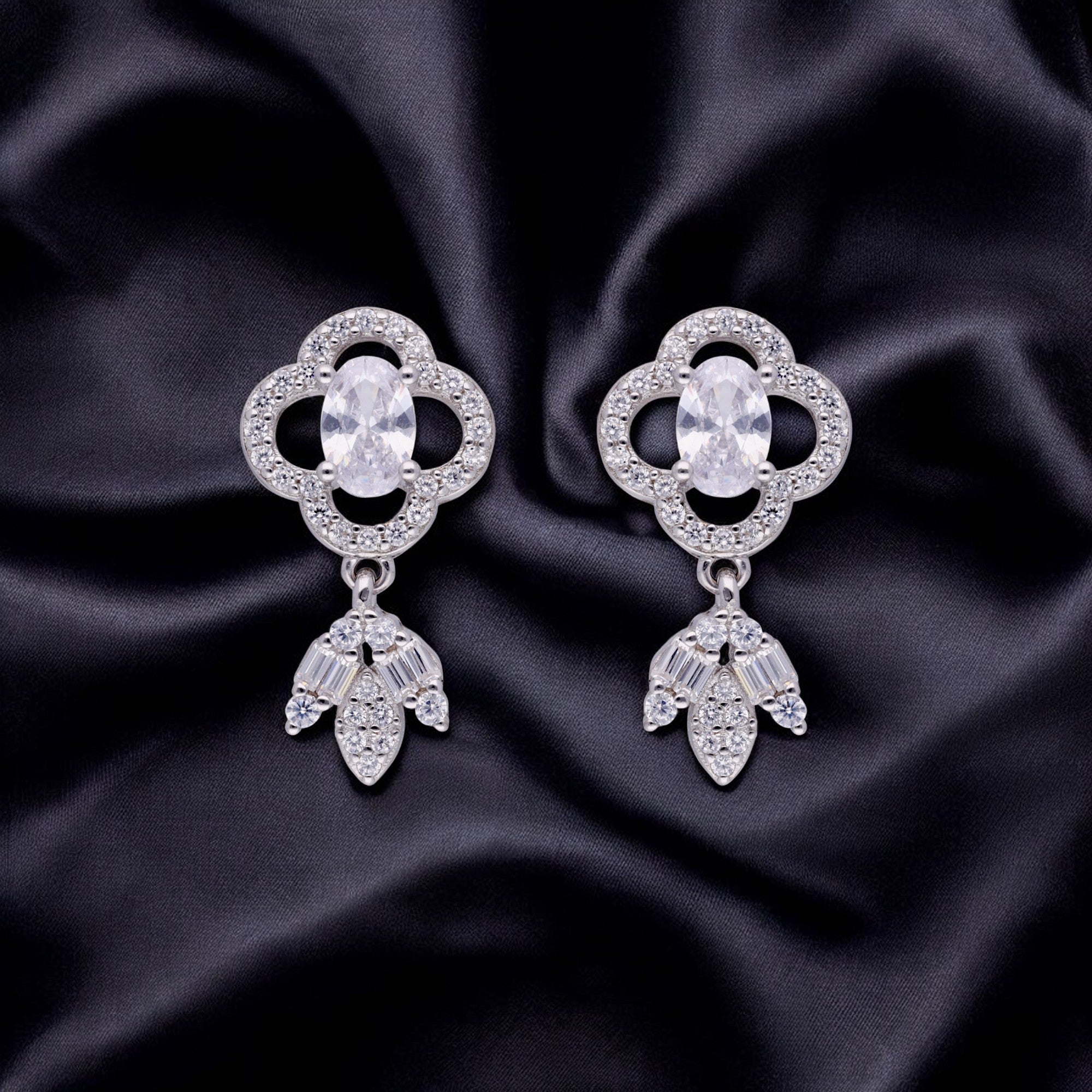 Starlight Sparkle: Sterling Silver Eardrops | SKU : 0003113790, 0003113912