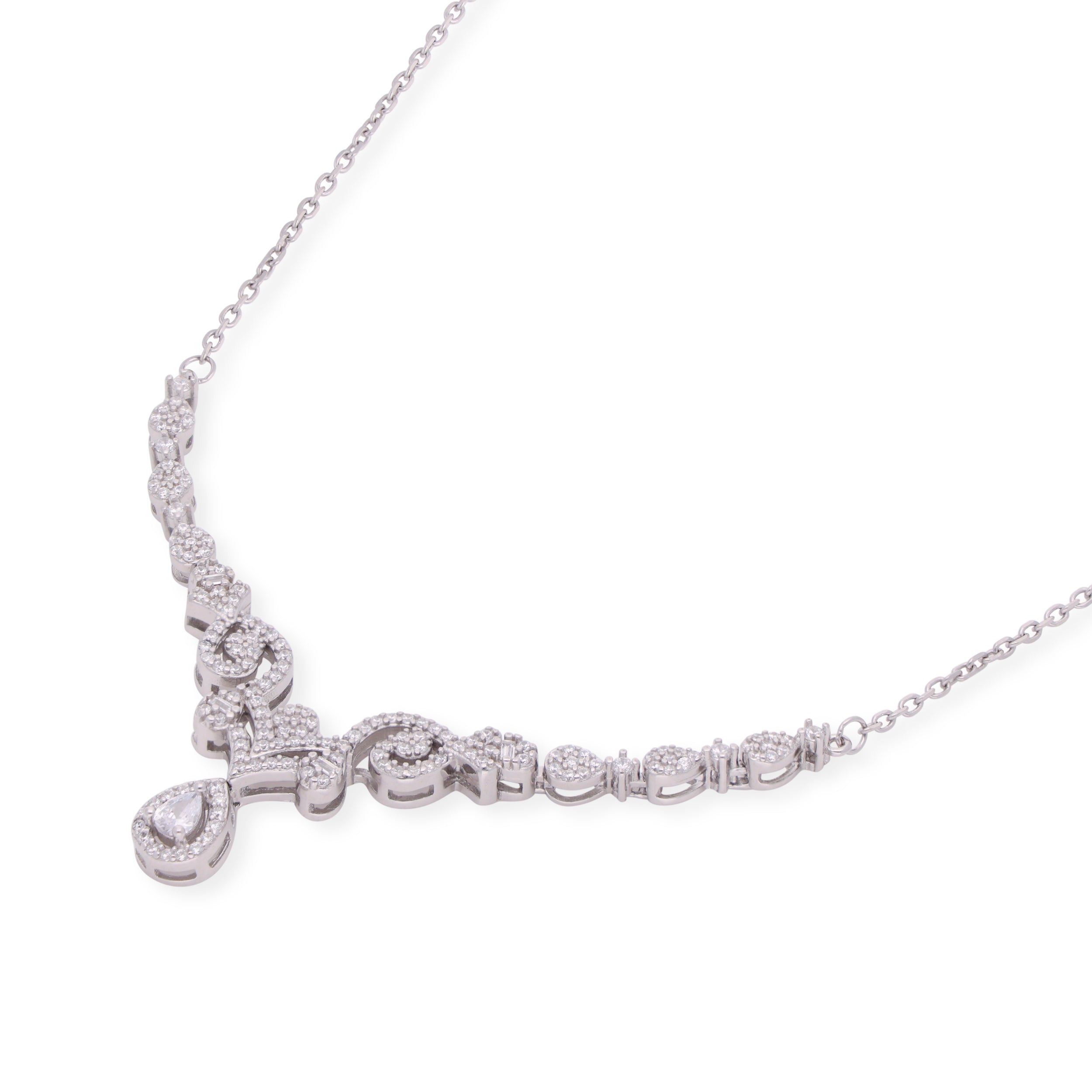 Celestial Cascade: Sterling Silver Double Hook Chain Pendant | SKU : 0003343142, 0003113868, 0003113844