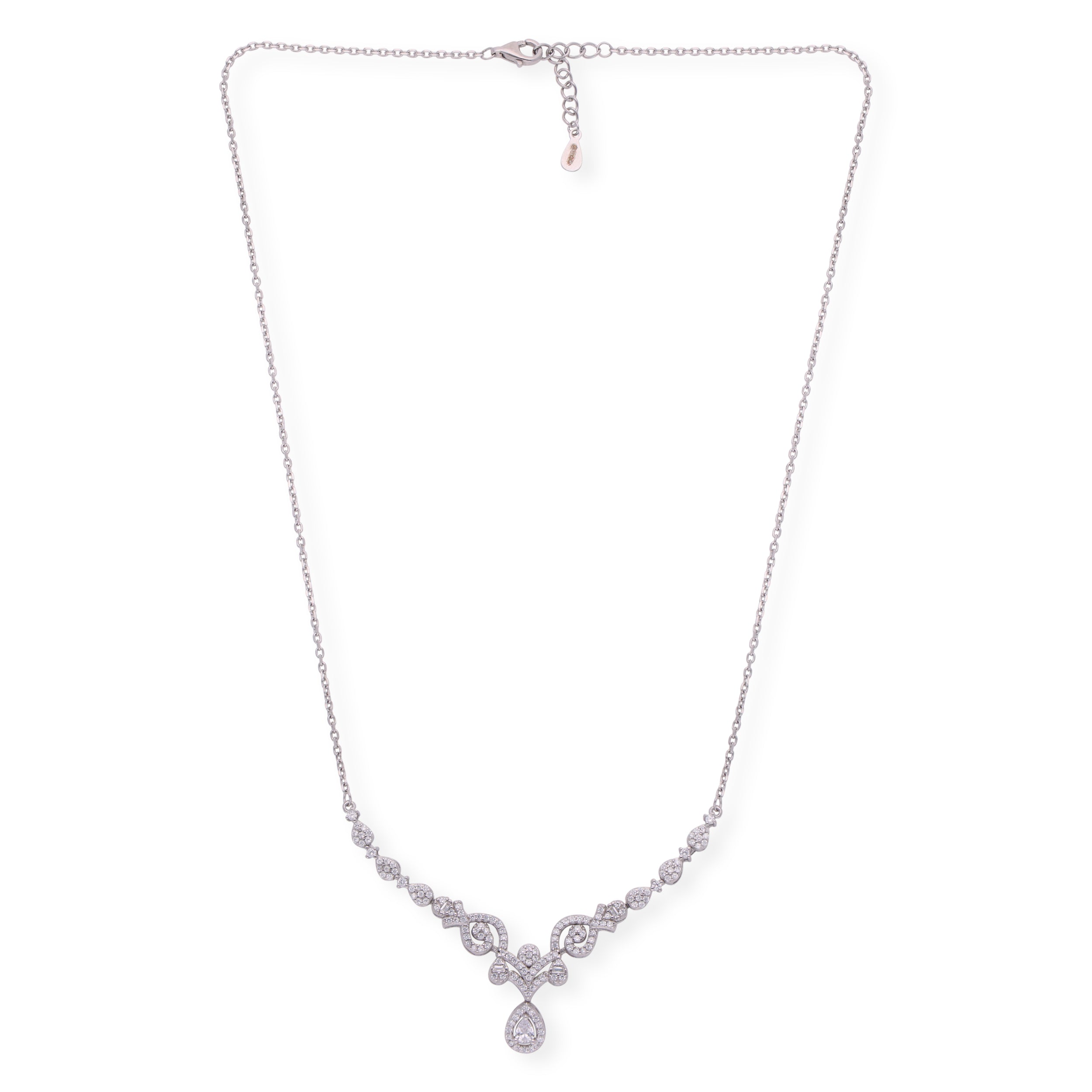 Celestial Cascade: Sterling Silver Double Hook Chain Pendant | SKU : 0003343142, 0003113868, 0003113844