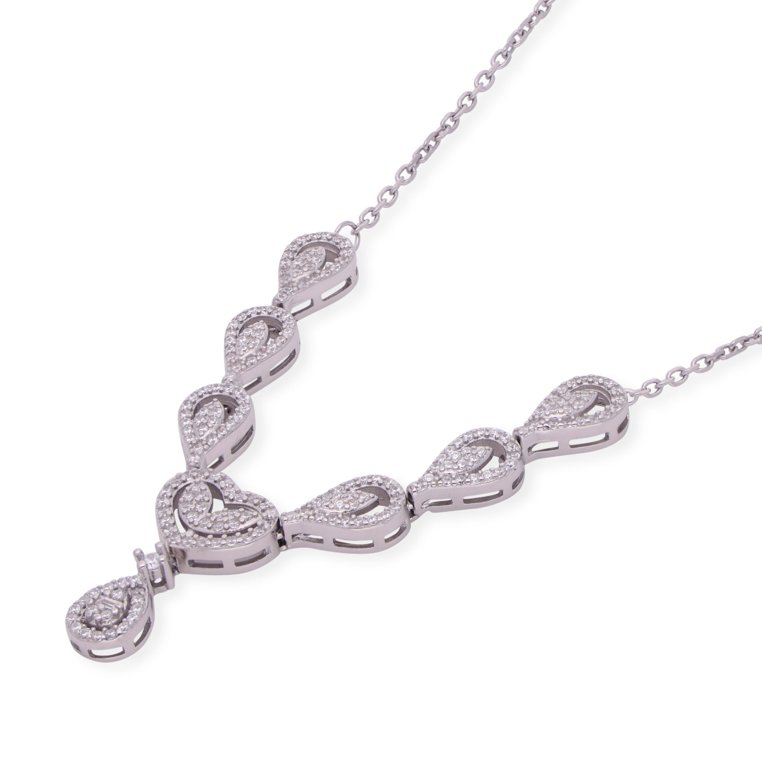 CELESTIAL CASCADE: STERLING SILVER DOUBLE HOOK CHAIN PENDANT | SKU : 0003113882, 0003113943, 0003113967