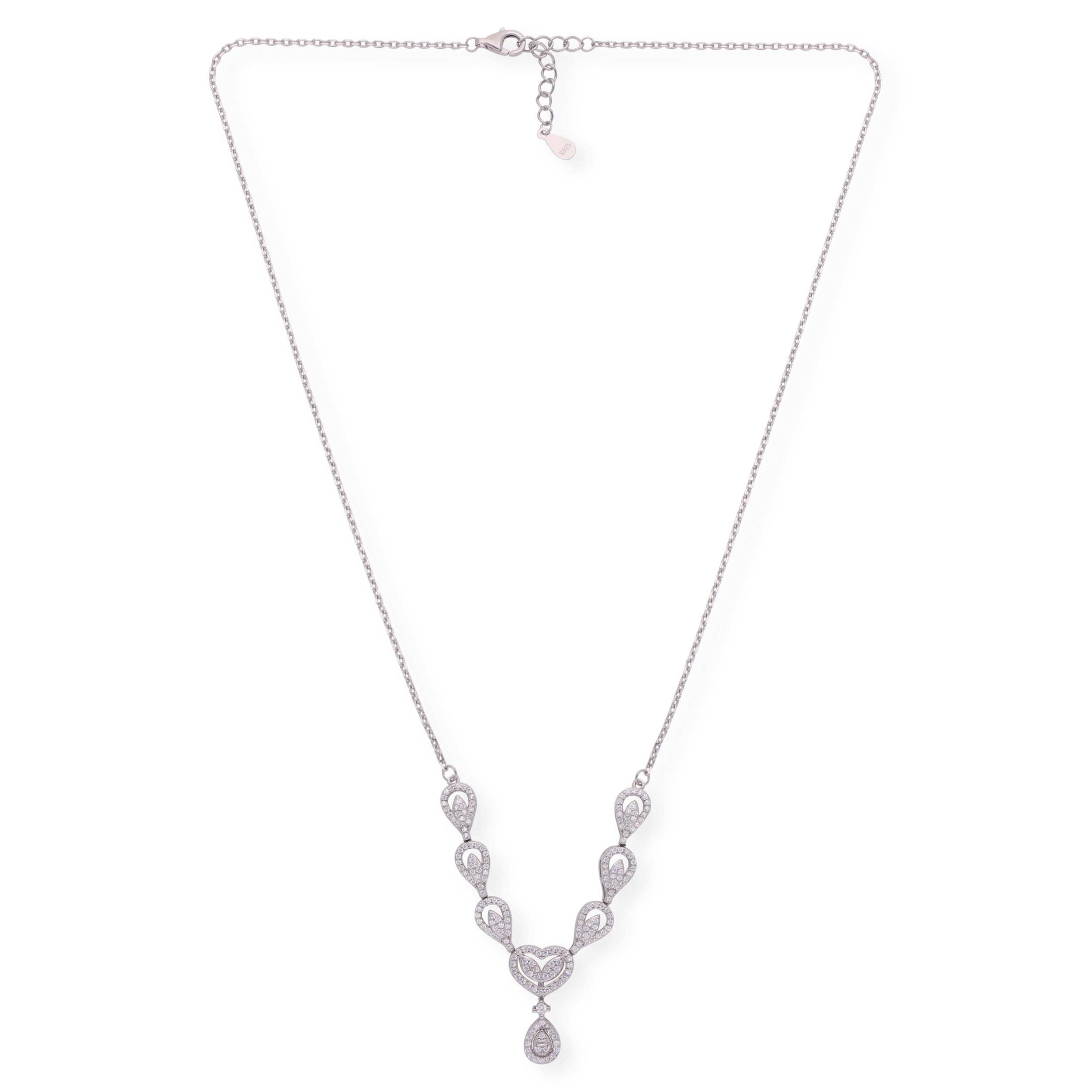 CELESTIAL CASCADE: STERLING SILVER DOUBLE HOOK CHAIN PENDANT | SKU : 0003113882, 0003113943, 0003113967