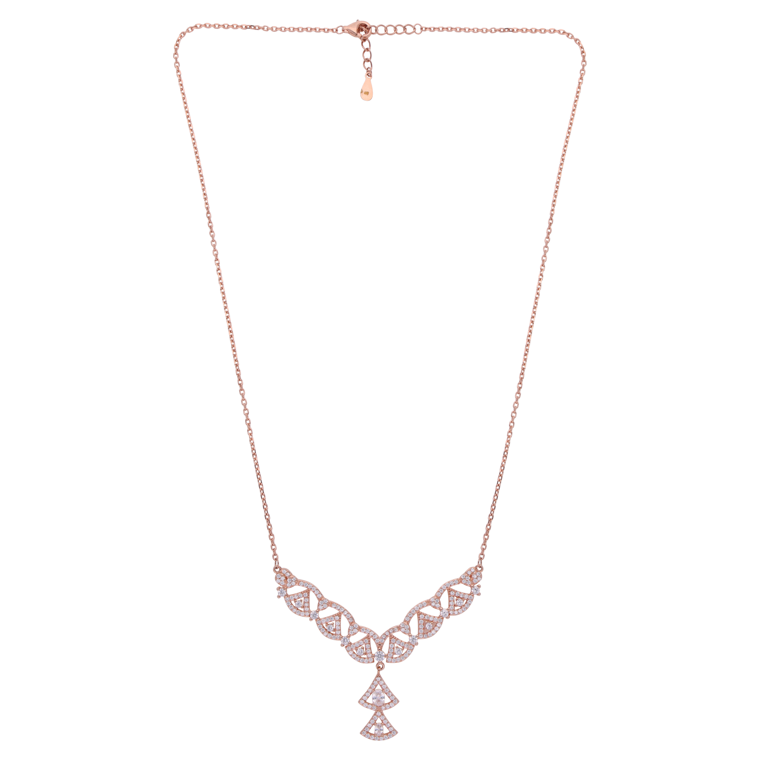 Radiant Rose: Sterling Silver Double Hood Chain Pendant | SKU : 0003113981