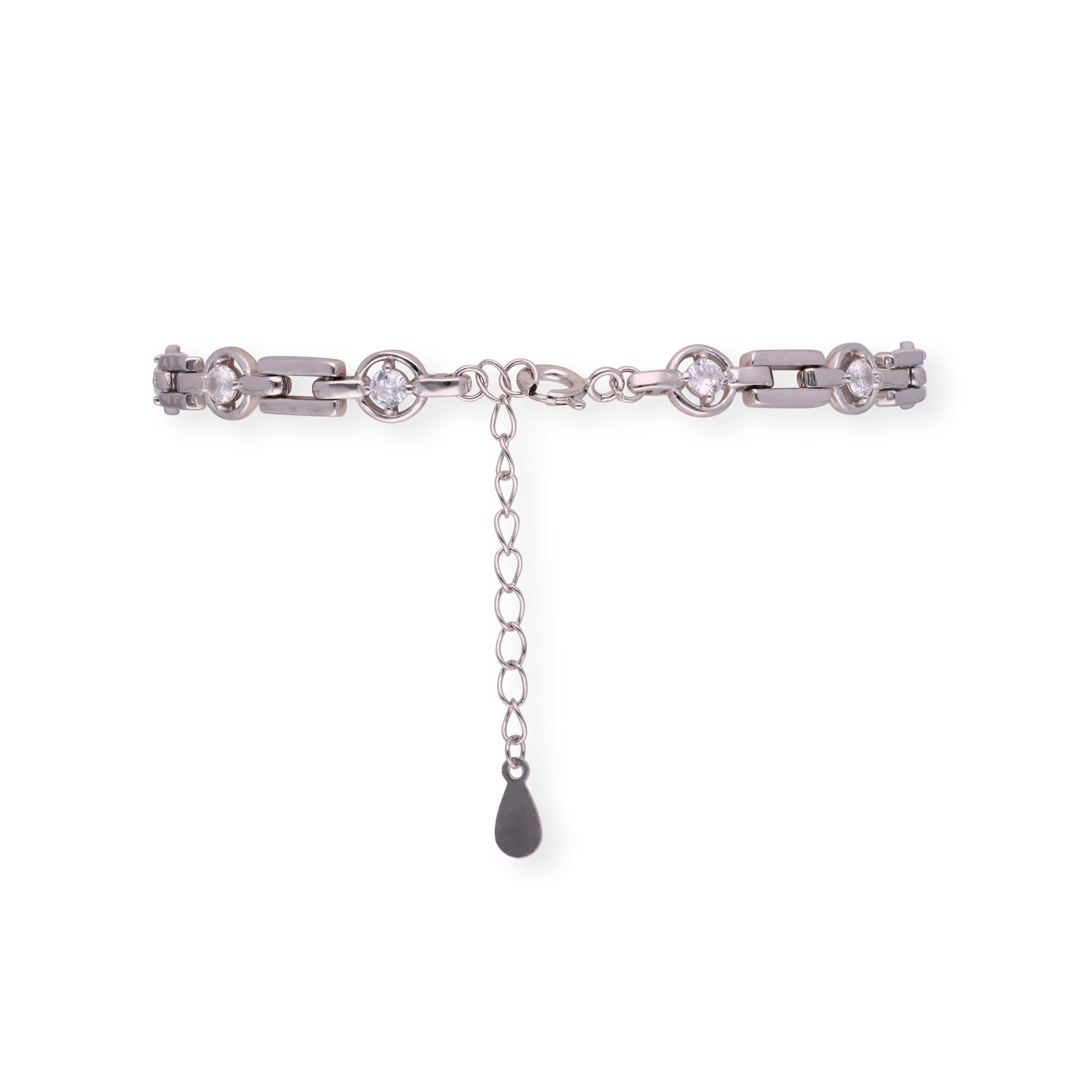 Sterling Silver Single Line Bracelet with Cubic Zirconia and Glossy Finish | SKU : 0003114087, 0003114094