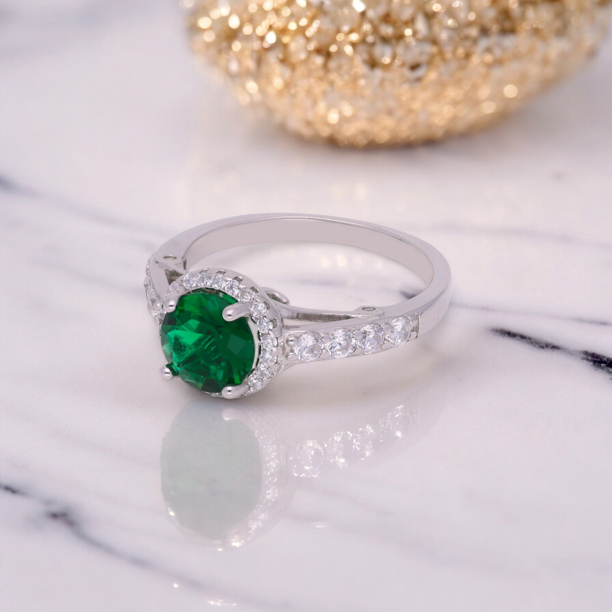 GREEN GEMSTONE POISE RING | SKU : 0003114537, 0003125977