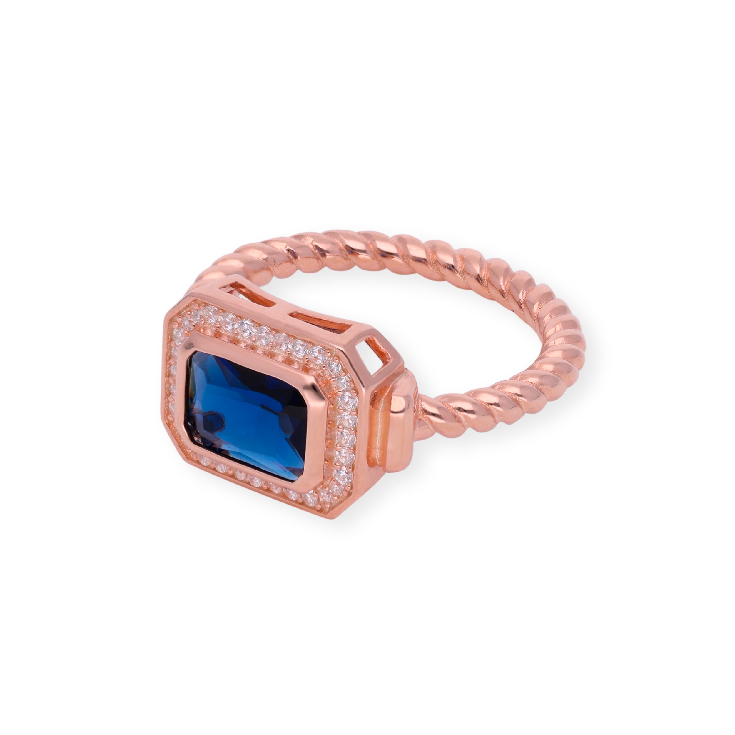 ROSE GOLD IMPERIAL BLUE RING | SKU : 0003114711