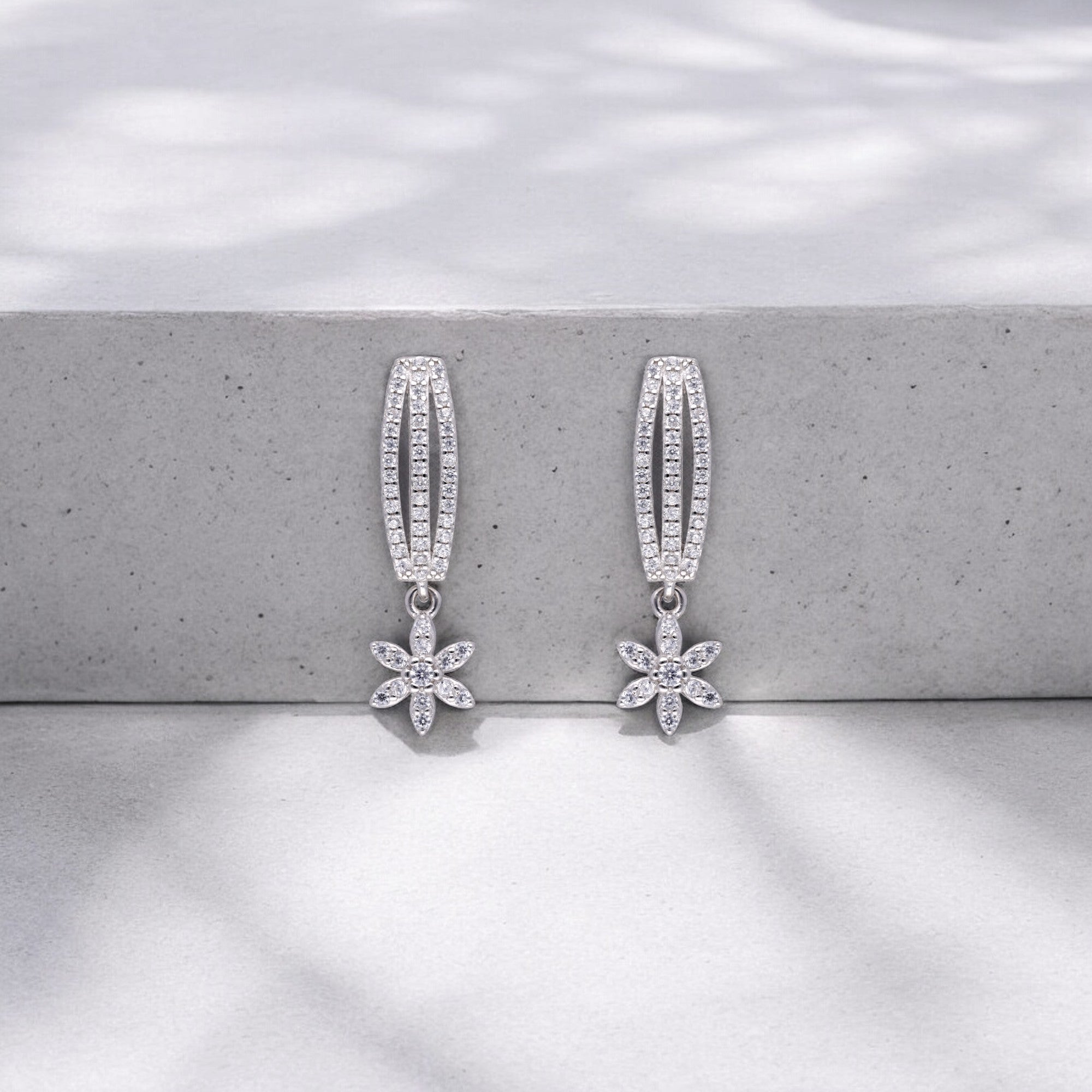 Diamond Starburst Drop Earrings | SKU : 0003115305, 0003115343, 0003115268