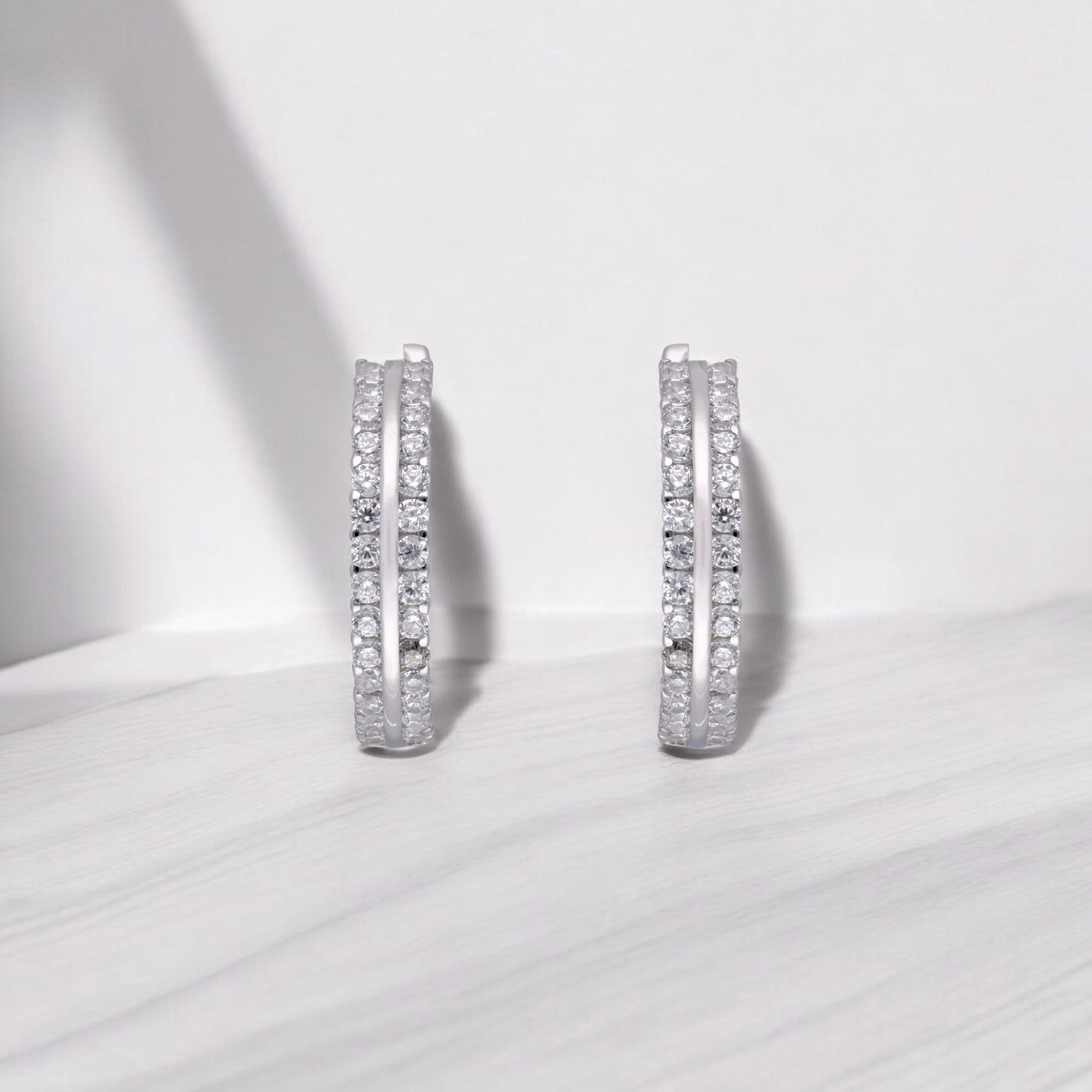 Elegant Diamond Eternity Hoop Earrings | SKU : 0003115565