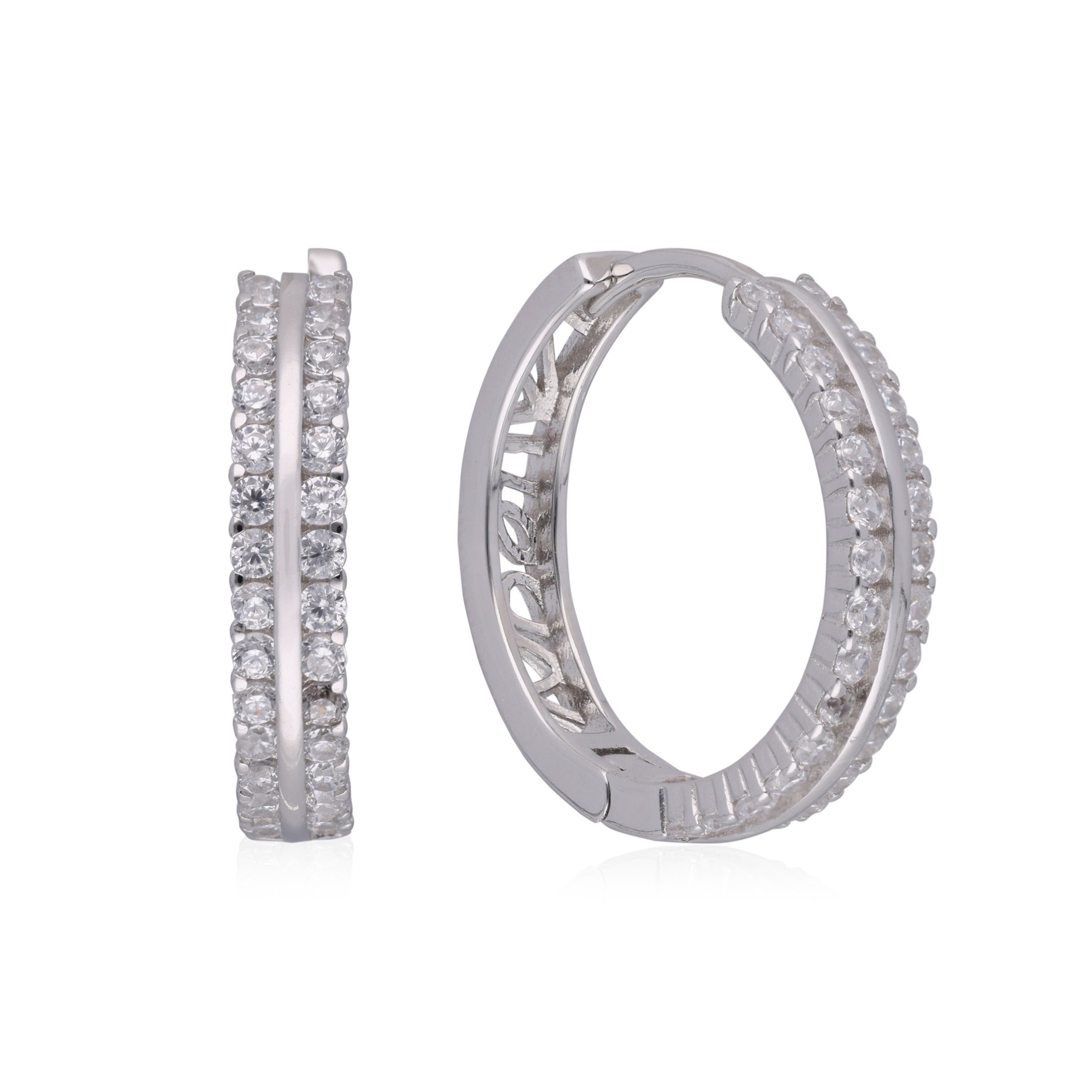 Elegant Diamond Eternity Hoop Earrings | SKU : 0003115565